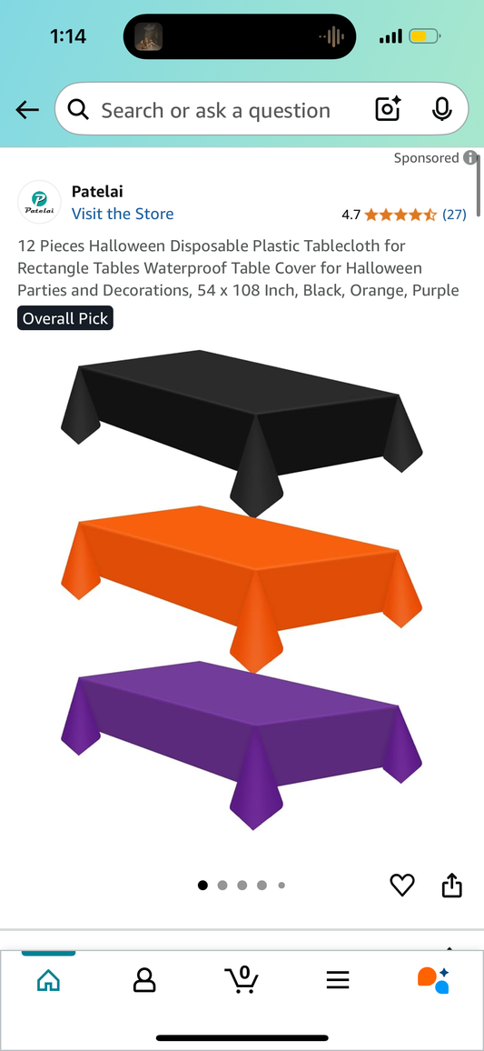 12 Pieces Halloween Disposable Plastic Tablecloth for Rectangle Tables Waterproof Table Cover for Halloween Parties and Decorations, 54 x 108 Inch, Black, Orange, Purple