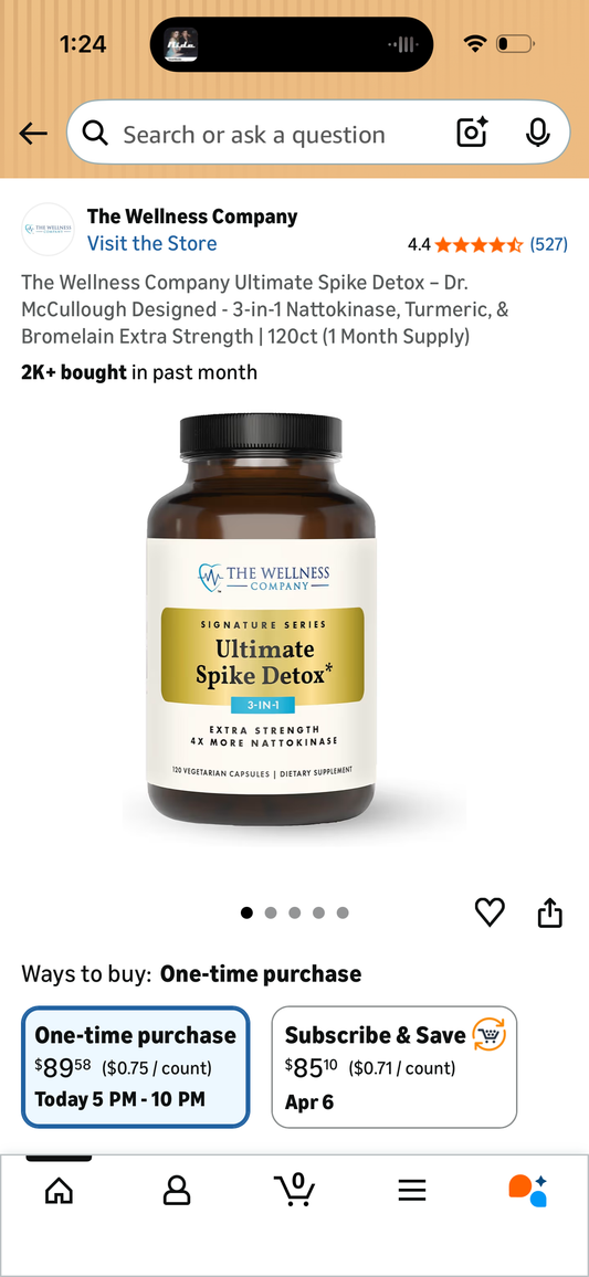 The Wellness Company Ultimate Spike Detox – Dr. McCullough Designed - 3-in-1 Nattokinase, Turmeric, & Bromelain Extra Strength | 120ct (1 Month Supply)