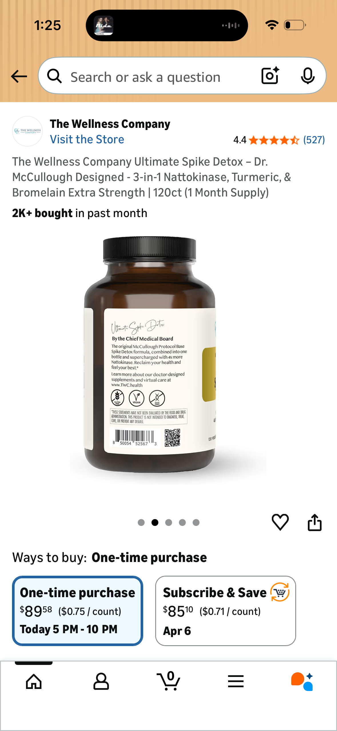 The Wellness Company Ultimate Spike Detox – Dr. McCullough Designed - 3-in-1 Nattokinase, Turmeric, & Bromelain Extra Strength | 120ct (1 Month Supply)