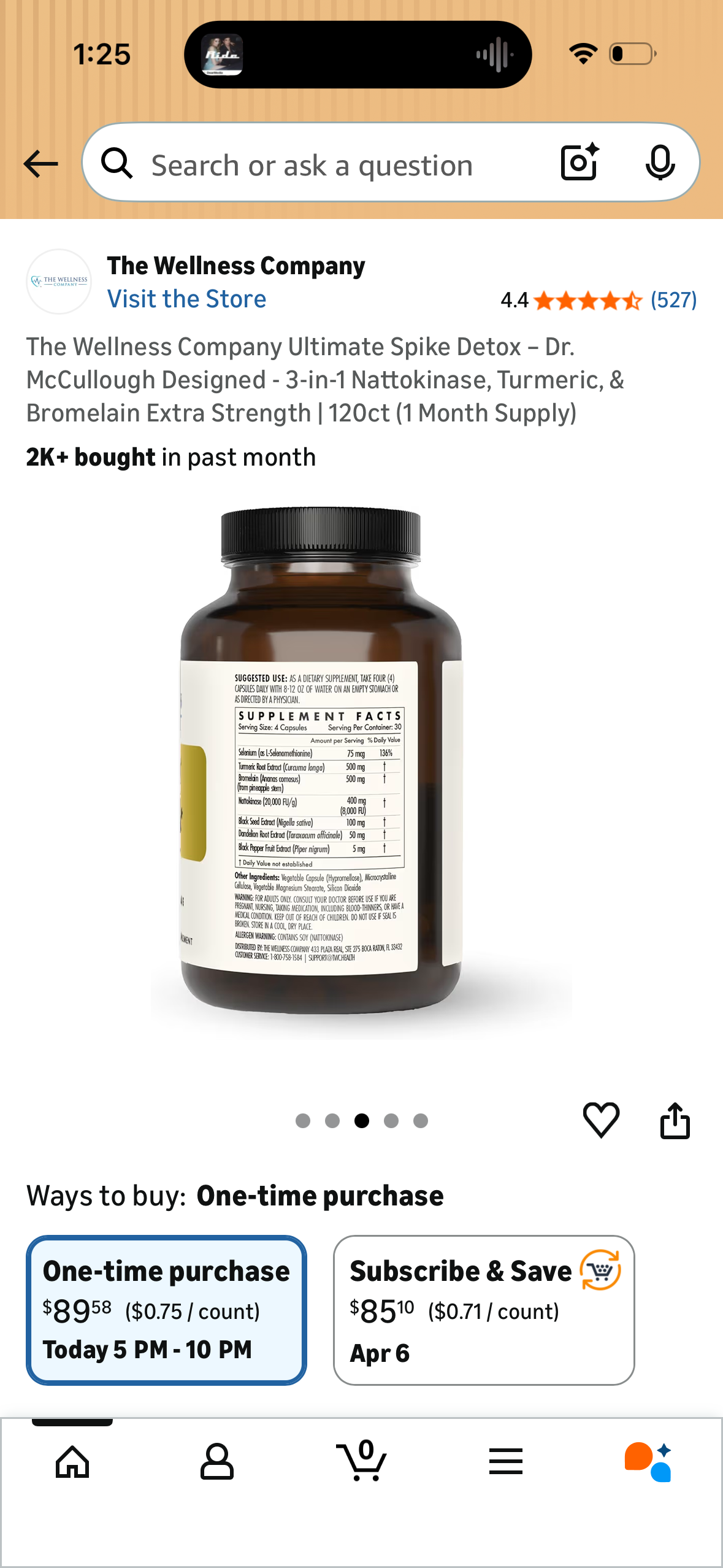 The Wellness Company Ultimate Spike Detox – Dr. McCullough Designed - 3-in-1 Nattokinase, Turmeric, & Bromelain Extra Strength | 120ct (1 Month Supply)