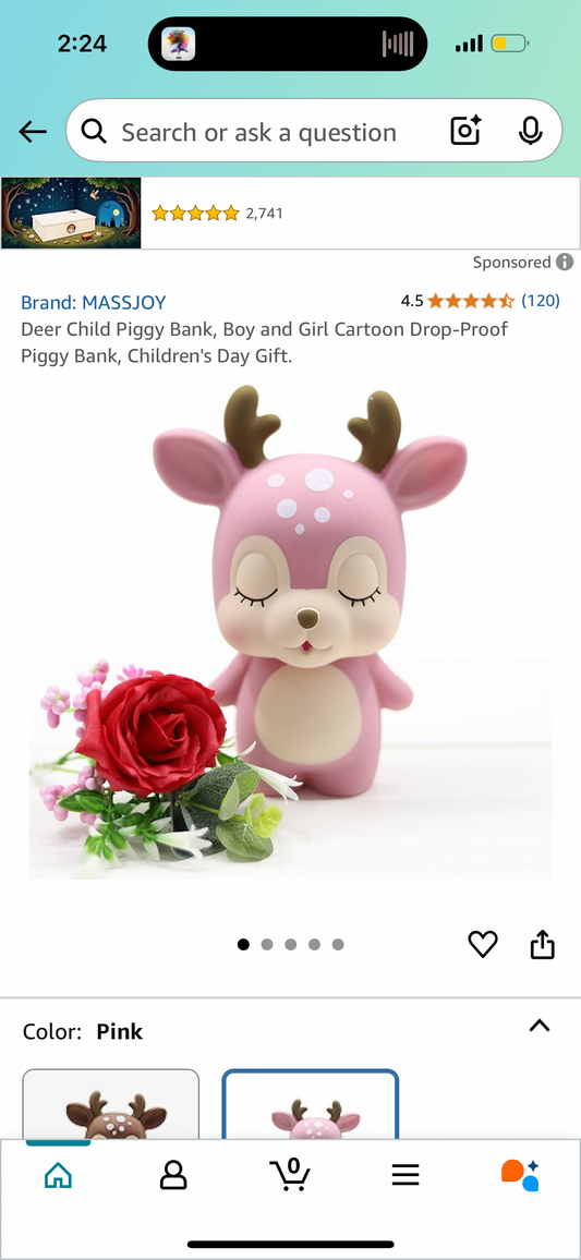 Deer Child Piggy Bank, Boy and Girl Cartoon Drop-Proof Piggy Bank