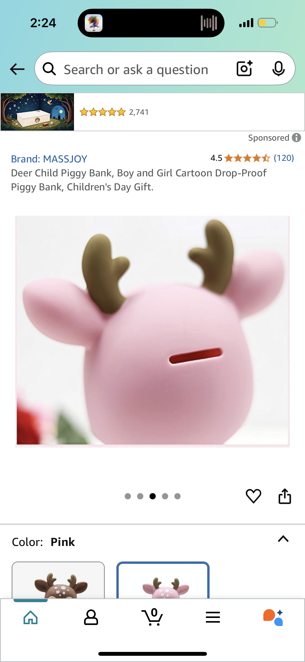 Deer Child Piggy Bank, Boy and Girl Cartoon Drop-Proof Piggy Bank