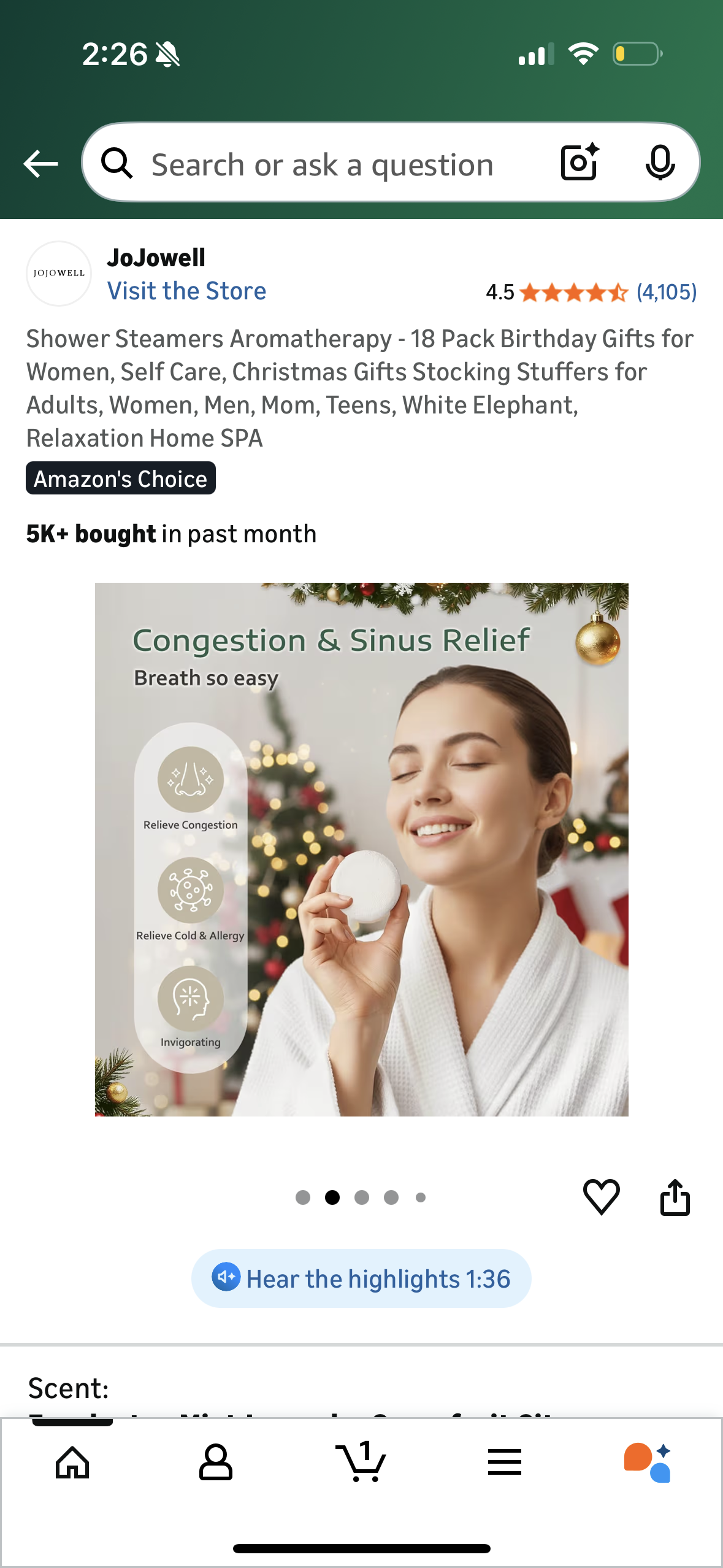 Shower Steamers Aromatherapy - 18 Pack Birthday Gifts for Women, Self Care, Christmas Gifts Stocking Stuffers for Adults, Women, Men, Mom, Teens, White Elephant, Relaxation Home SPA