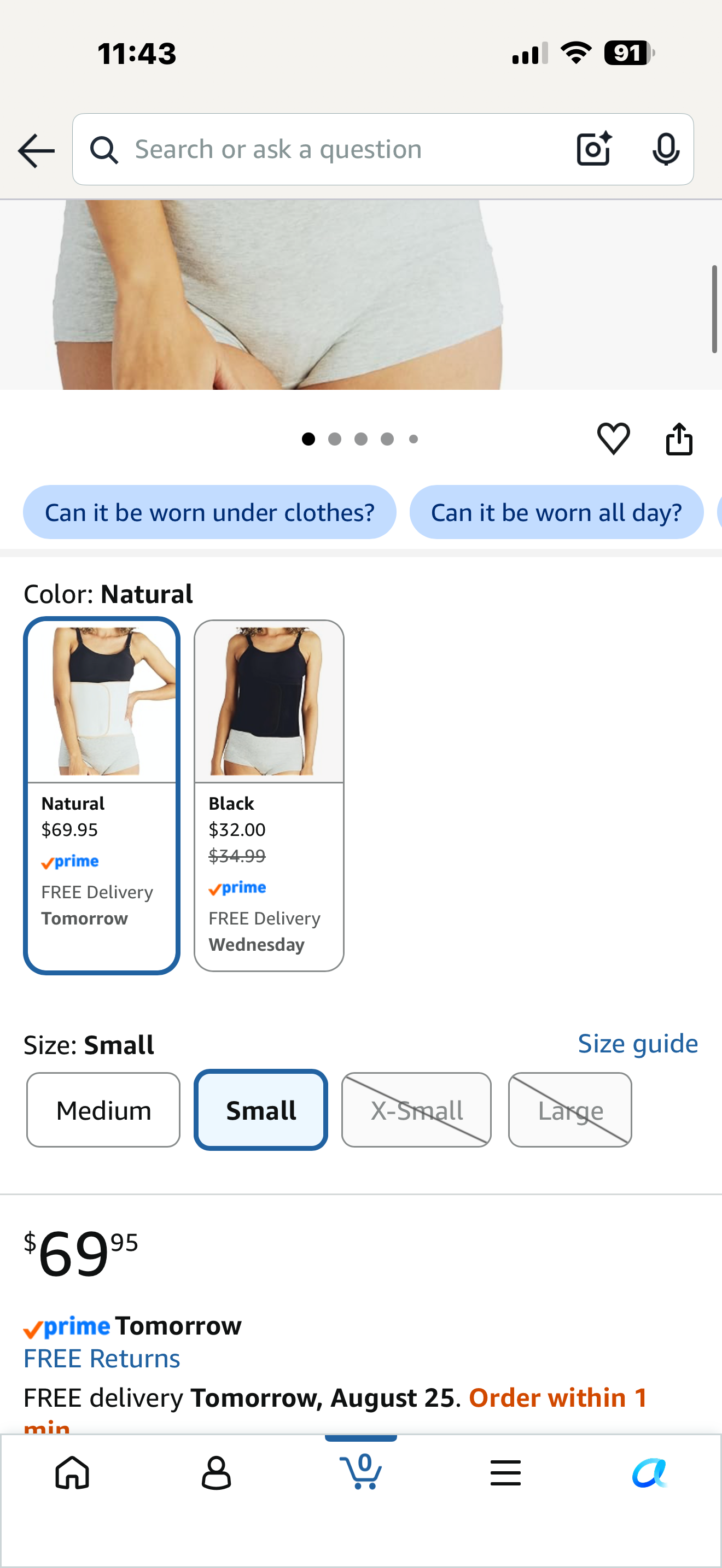 Belly Bandit Postpartum Belly Wrap with Bamboo Viscose Soft Tummy Binder for Pregnancy Recovery, Waist and Core Compression (Small)