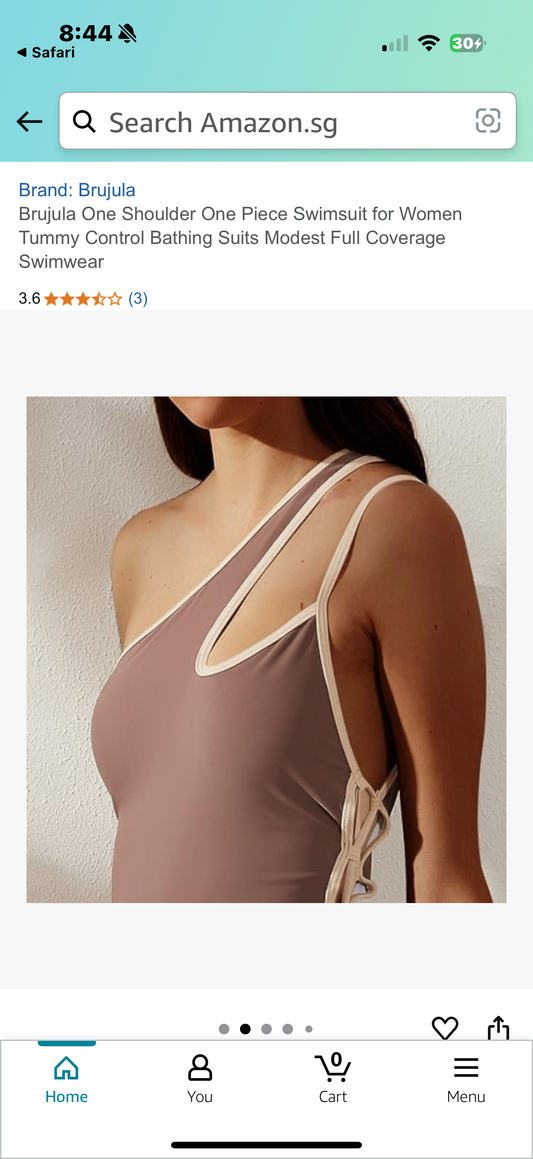 Brujula One Shoulder One Piece Swimsuit for Women Tummy Control Bathing Suits Modest Full Coverage Swimwear