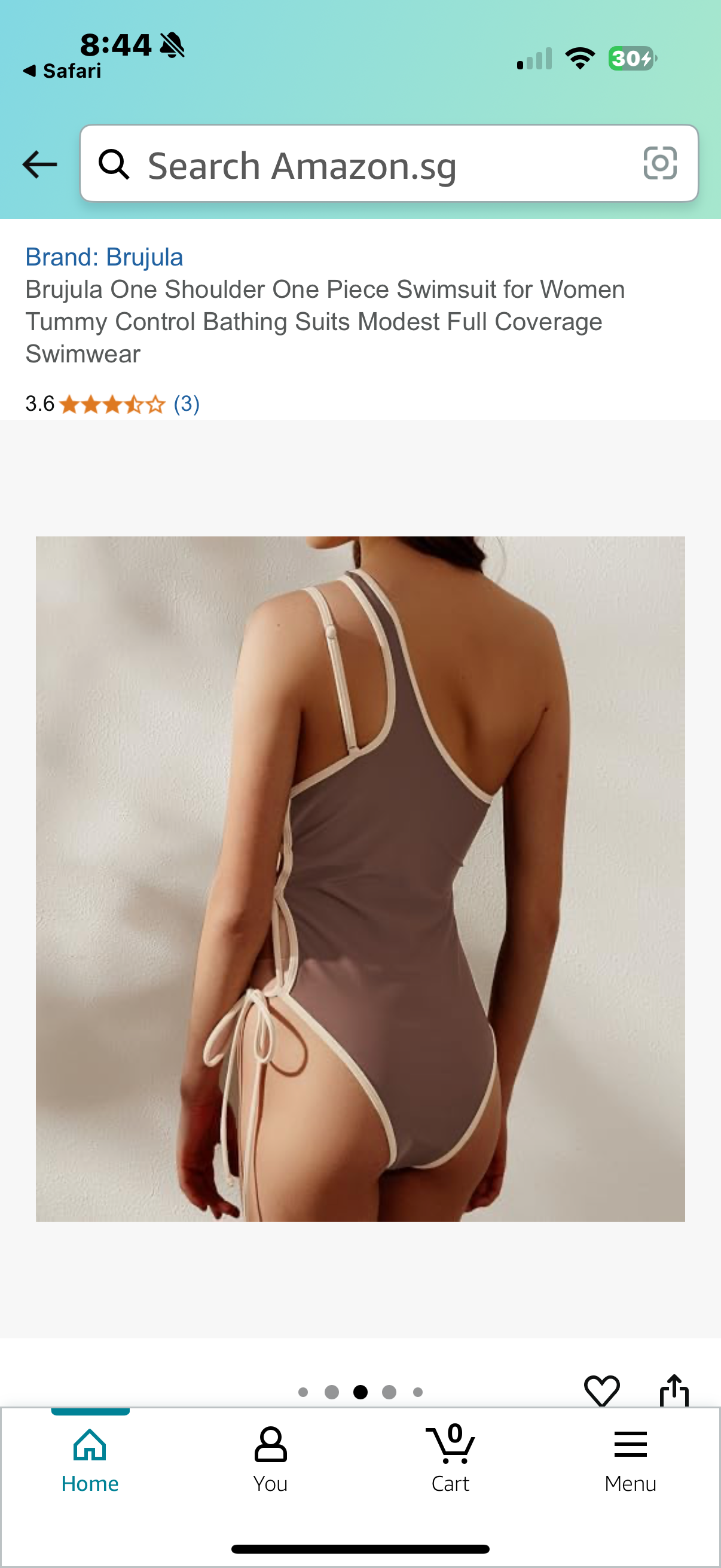 Brujula One Shoulder One Piece Swimsuit for Women Tummy Control Bathing Suits Modest Full Coverage Swimwear