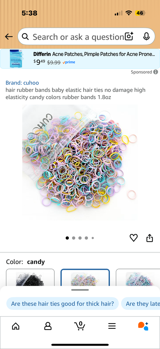 hair rubber bands baby elastic hair ties no damage high elasticity candy colors rubber bands 1.8oz