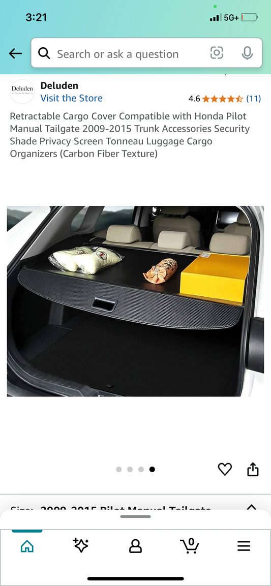 New - Retractable Cargo Cover Compatible With Honda Pilot (G689)