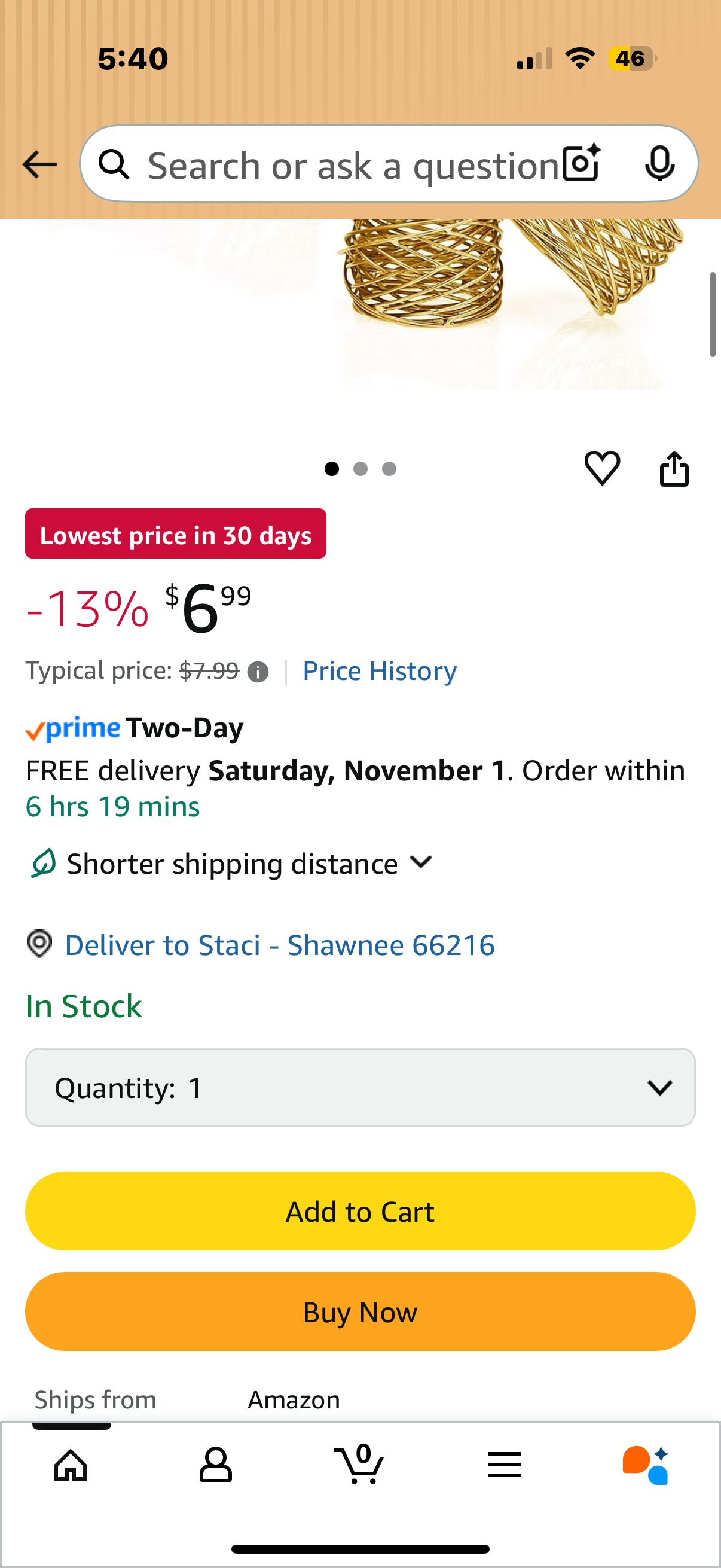 Kaizen Casa Handmade Round Mesh Napkin Rings Holder for Dinning Table Parties Everyday, Set of 6 (Gold