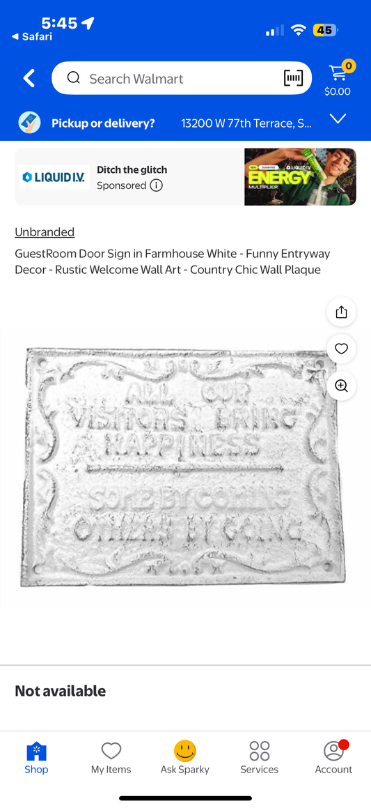 GuestRoom Door Sign in Farmhouse White - Funny Entryway Decor - Rustic Welcome Wall Art - Country Chic Wall Plaque