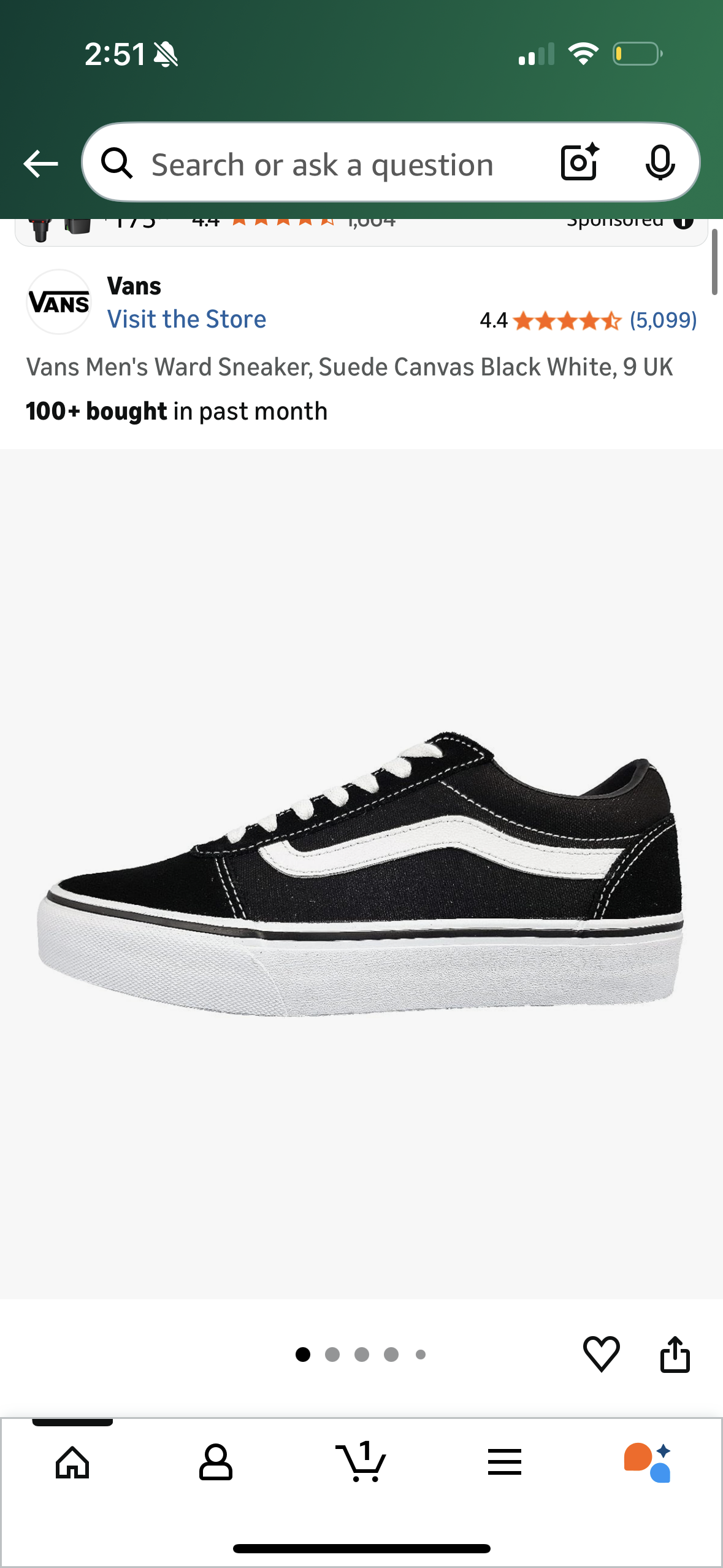 Vans Men's Ward Sneaker, Suede Canvas Black White (Size US 10 Mens)