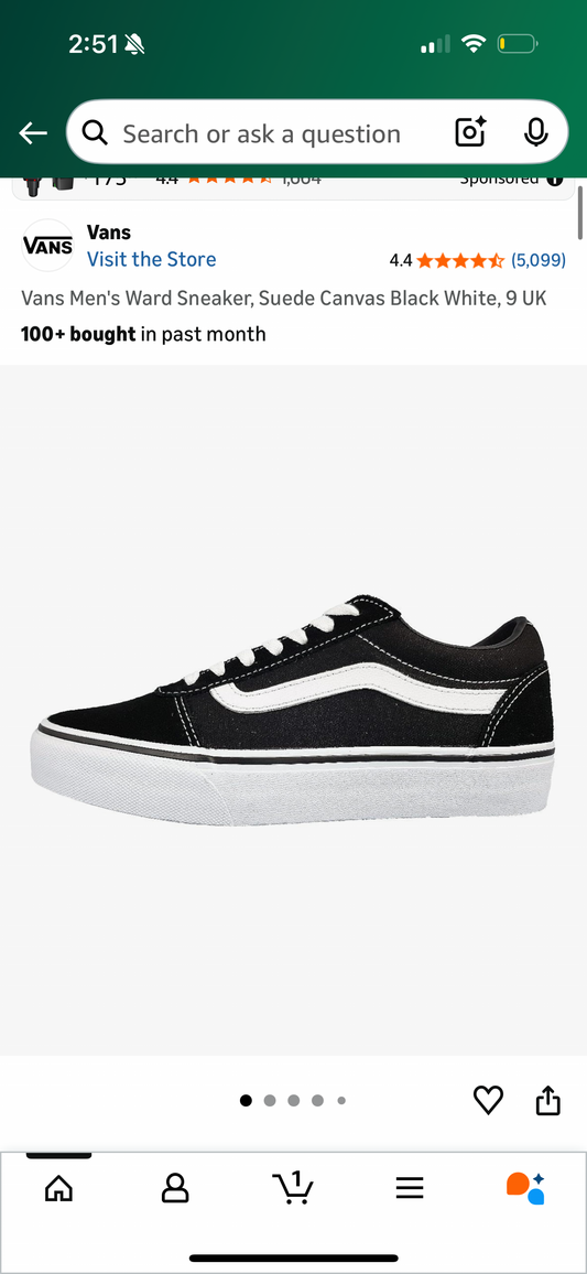 Vans Men's Ward Sneaker, Suede Canvas Black White (Size US 10 Mens)
