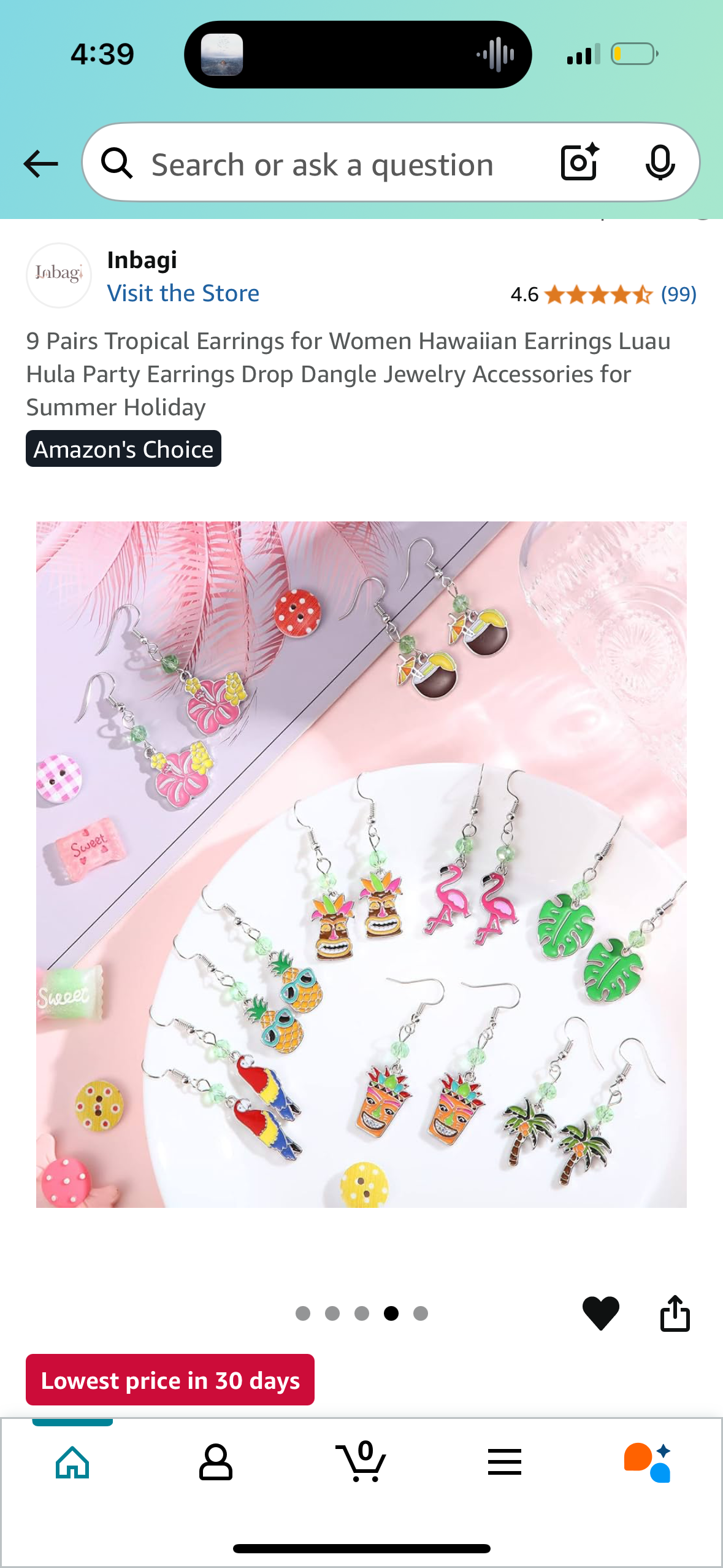 9 Pairs Tropical Earrings for Women Hawaiian Earrings Luau Hula Party Earrings Drop Dangle Jewelry Accessories for Summer Holiday