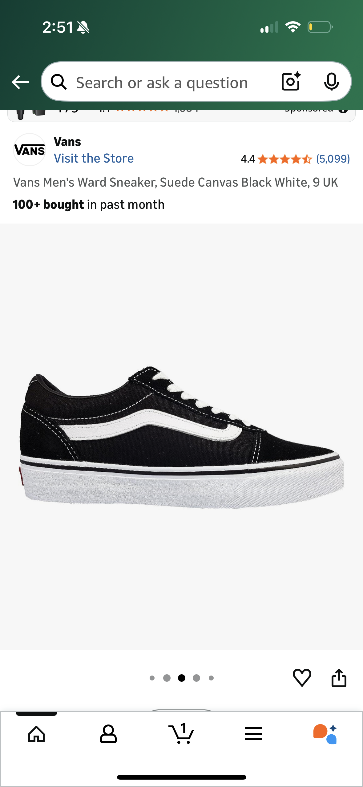 Vans Men's Ward Sneaker, Suede Canvas Black White (Size US 10 Mens)