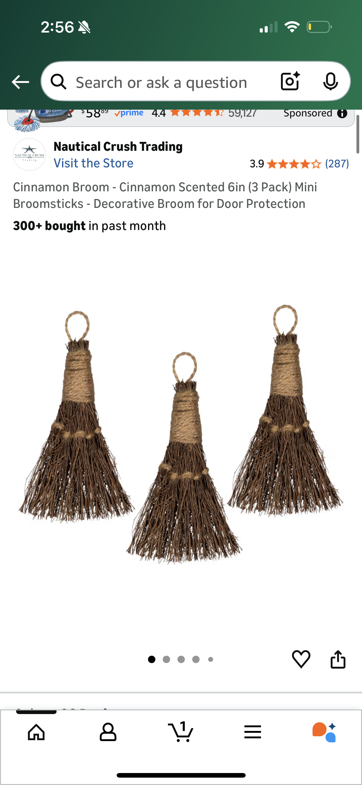 Cinnamon Broom - Cinnamon Scented 6in (3 Pack) Mini Broomsticks - Decorative Broom for Door Protection