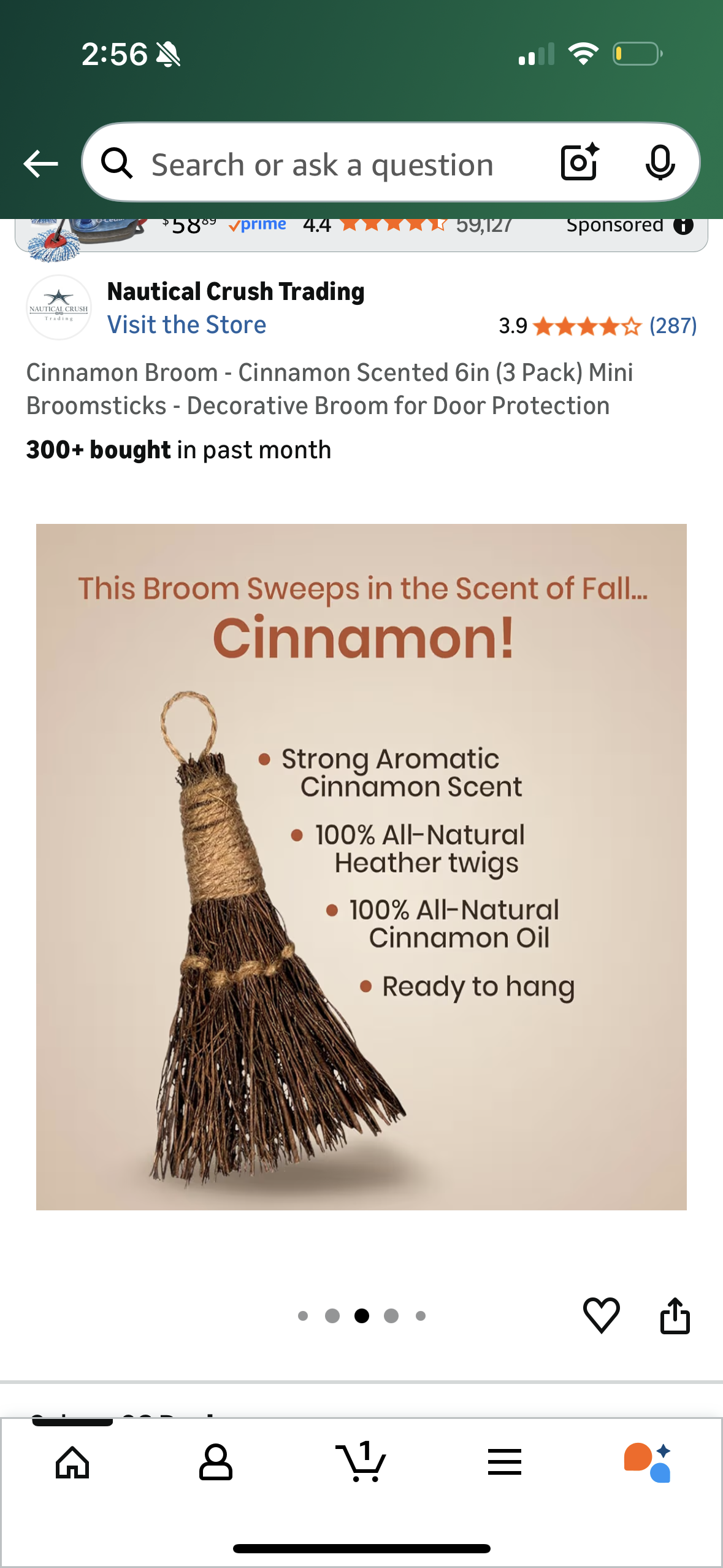 Cinnamon Broom - Cinnamon Scented 6in (3 Pack) Mini Broomsticks - Decorative Broom for Door Protection