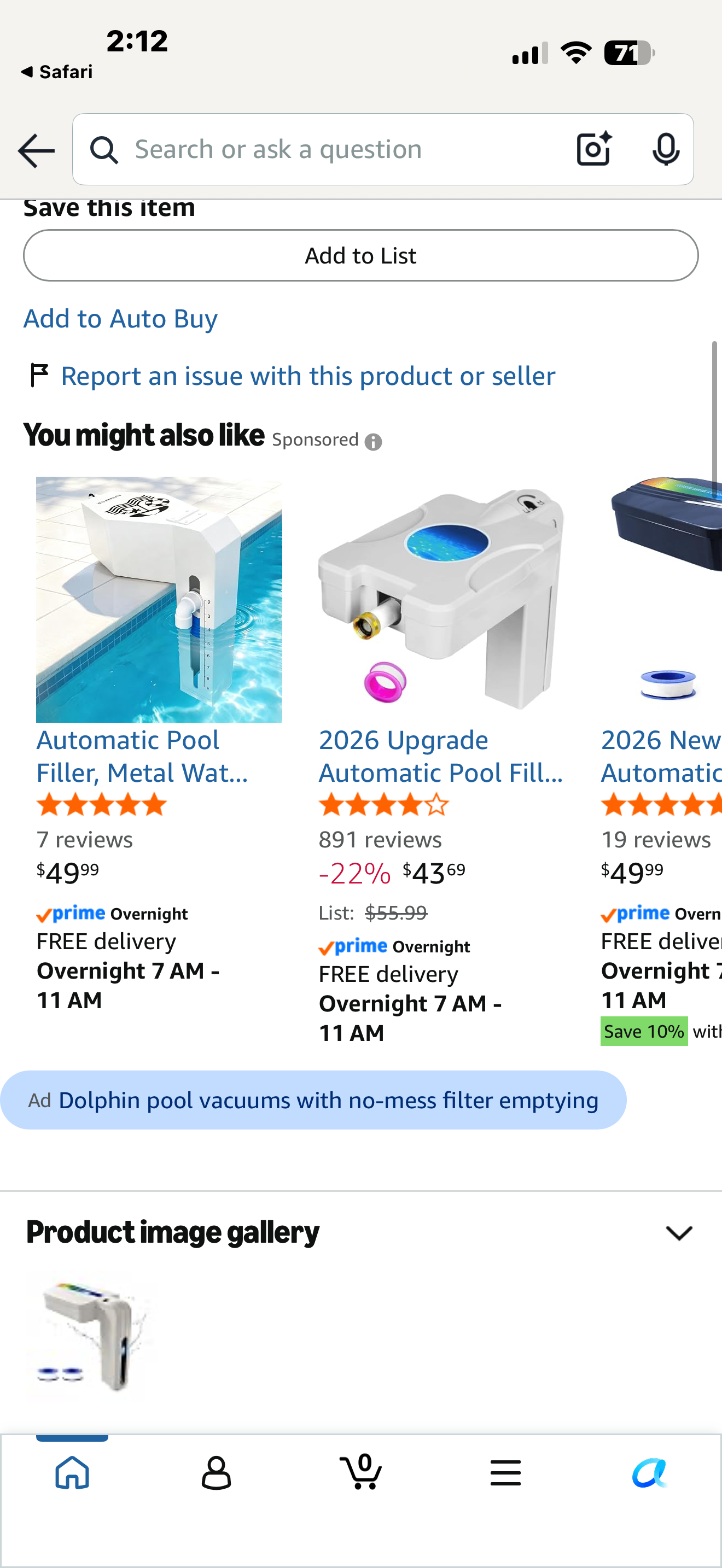 LAJBZ Automatic Pool Filler, Pool Water Level Controller - Adjustable Float Valve, No Power Needed, Prevents Water Loss & Pump Damage, Durable & Easy to Install for Pools, Spas & Fountains, Gold