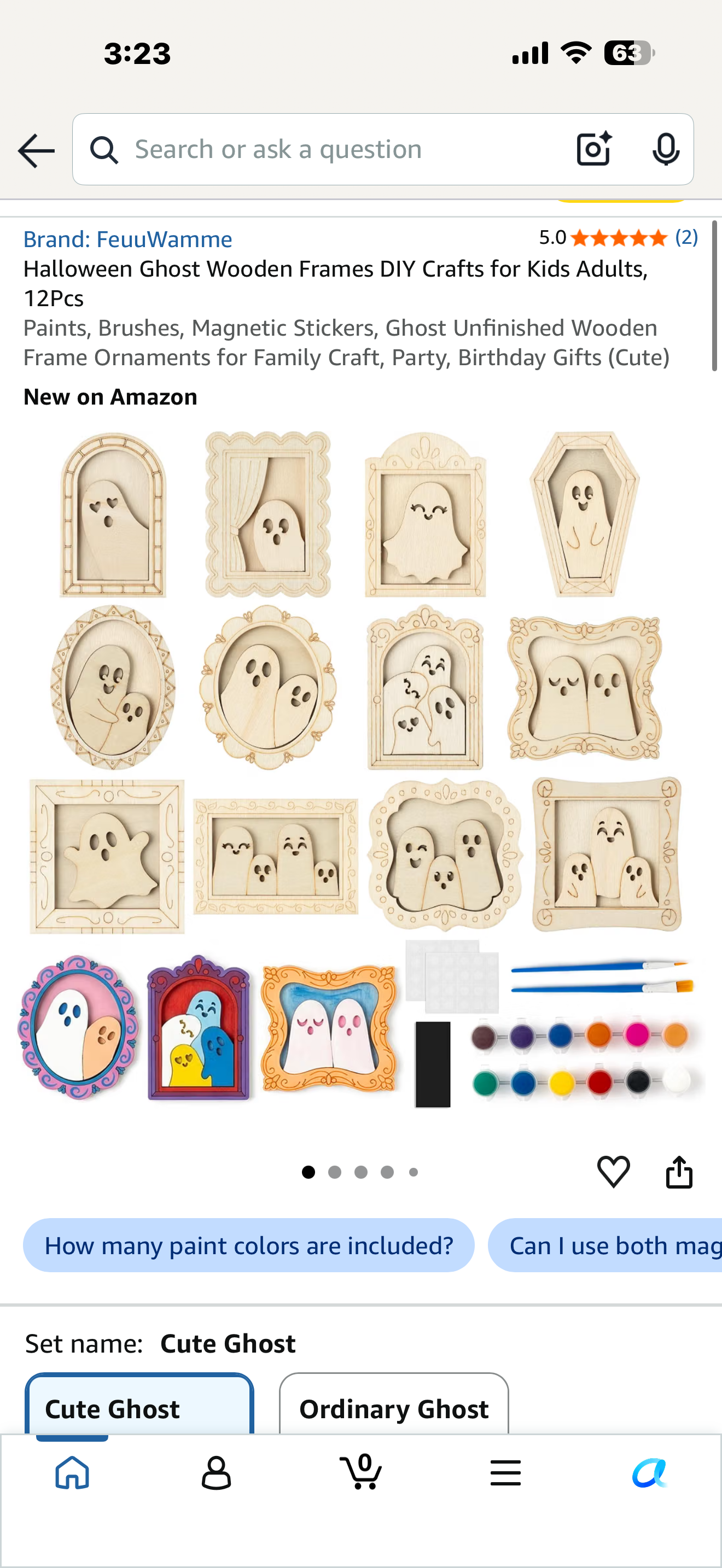 Halloween Ghost Wooden Frames DIY Crafts for Kids Adults, 12Pcs