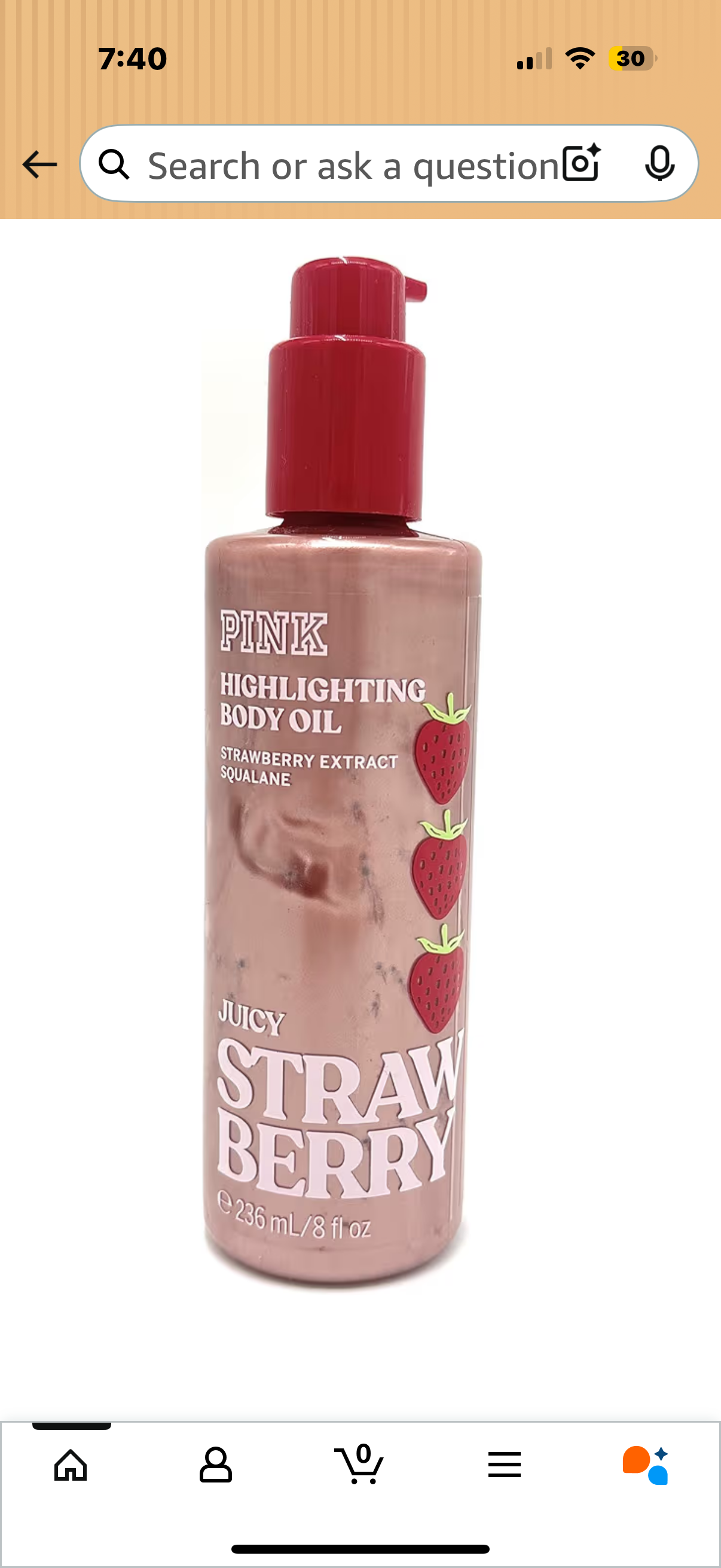 Victoria’s Secret Pink Highlighting Body Oil Juicy Strawberry