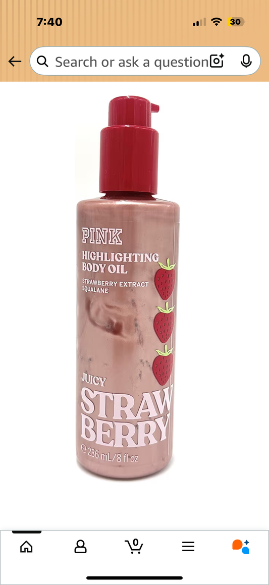 Victoria’s Secret Pink Highlighting Body Oil Juicy Strawberry