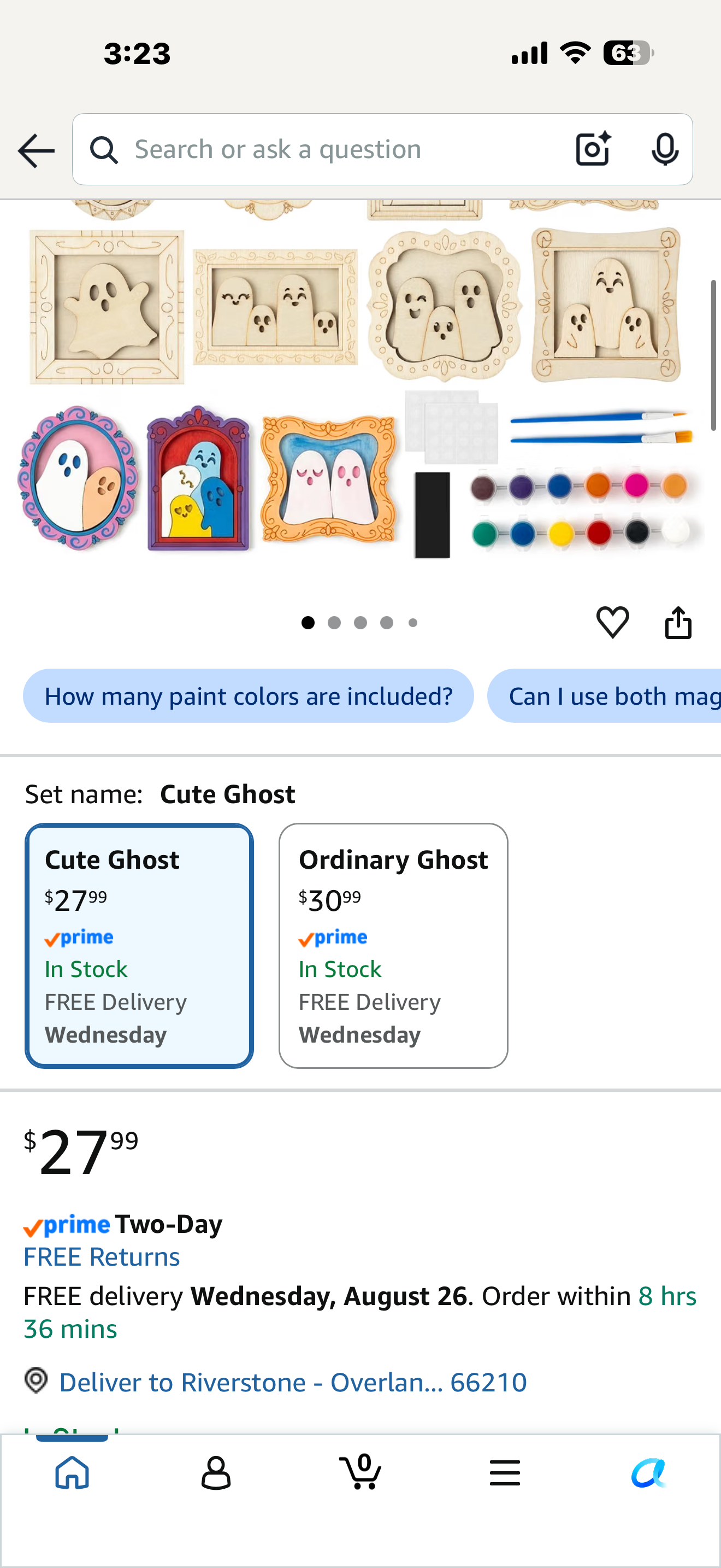 Halloween Ghost Wooden Frames DIY Crafts for Kids Adults, 12Pcs