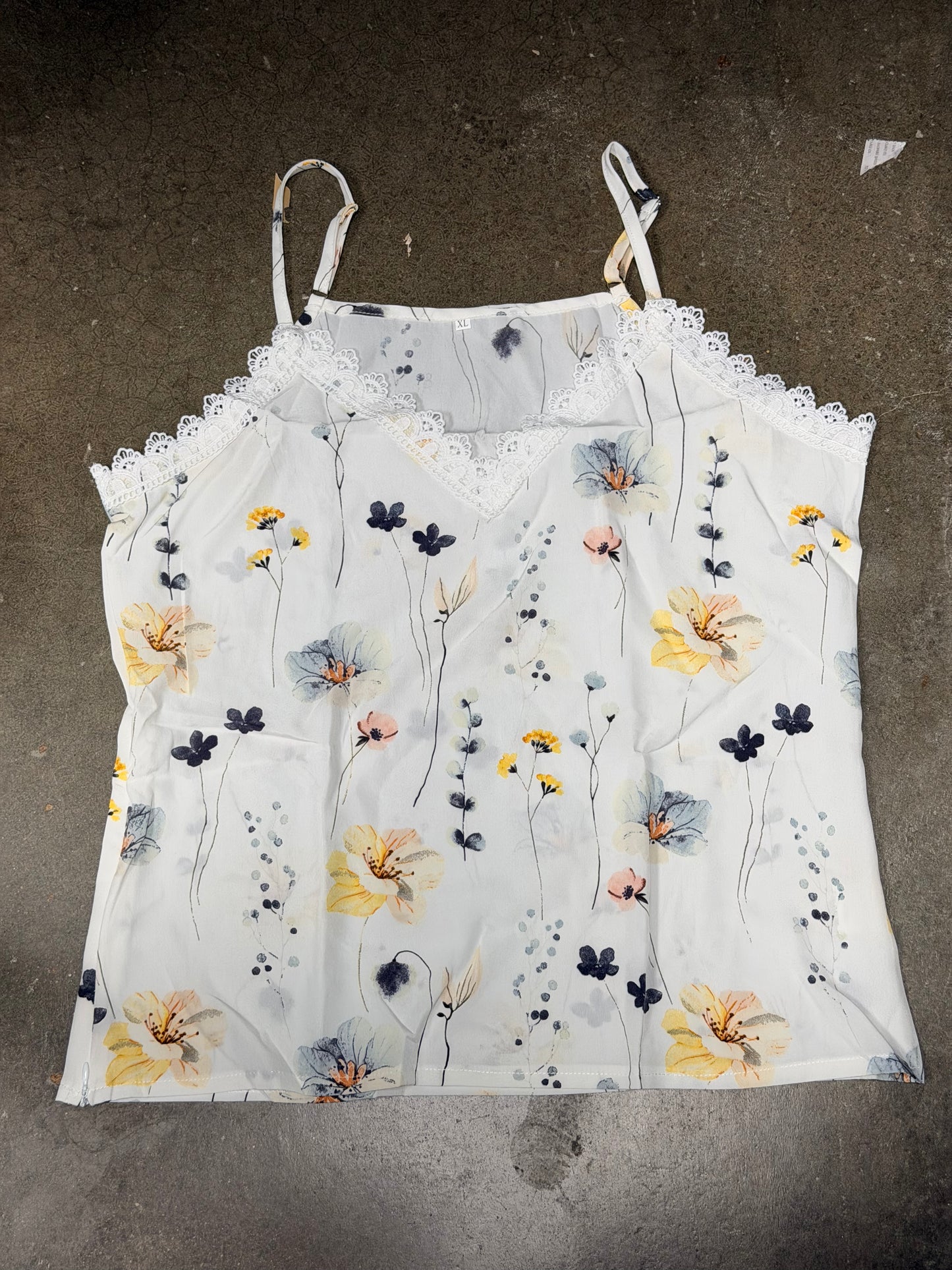 Floral Silky Camisole (Size XL)