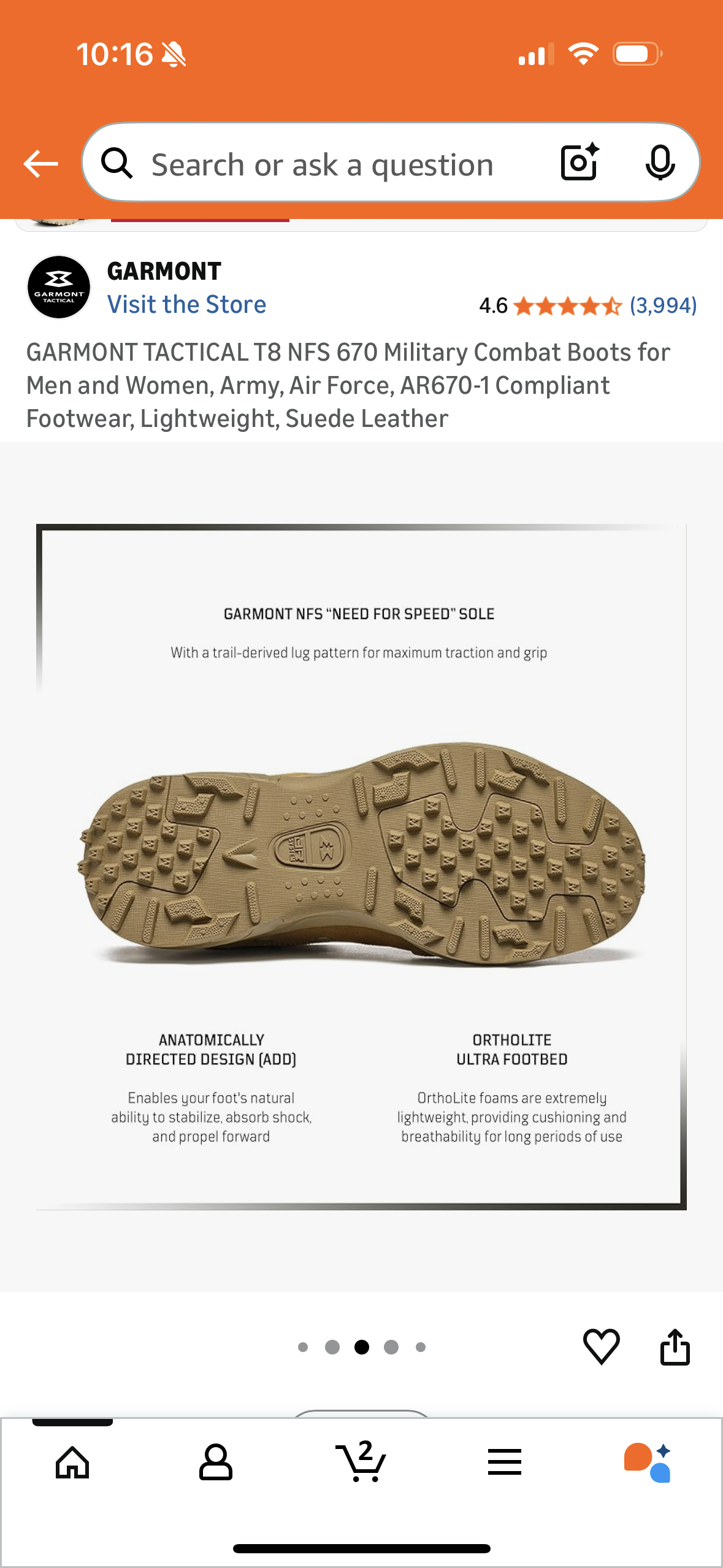 GARMONT TACTICAL T8 NFS 670 Military Combat Boots for Men and Women, Army, Air Force, AR670-1 Compliant Footwear, Lightweight, Suede Leather (Size US 9 Unisex)