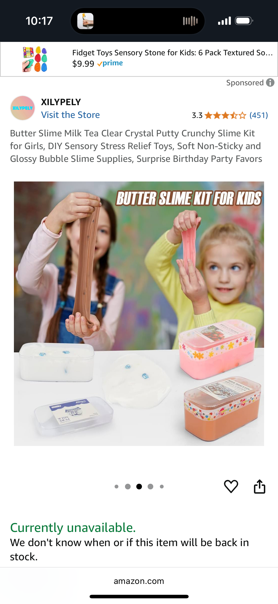 Butter Slime Milk Tea Clear Crystal Putty Crunchy Slime Kit for Girls, DIY Sensory Stress Relief Toys, Soft Non-Sticky and Glossy Bubble Slime Supplies, Surprise Birthday Party Favors