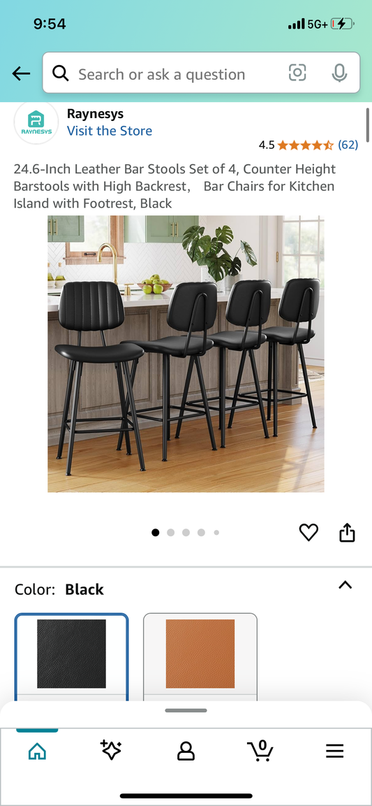 New - 4-Pack Upholstered 24" Bar Stools (L804)