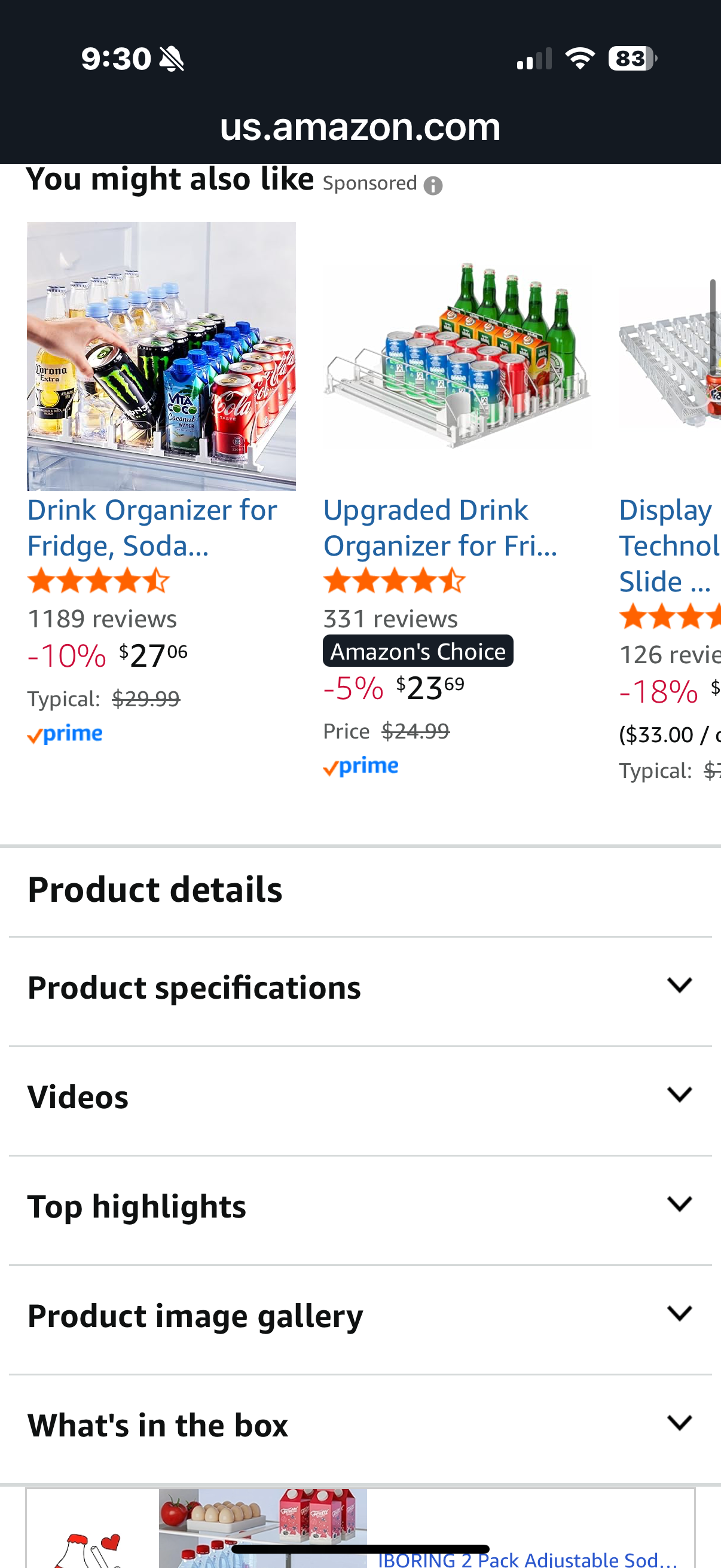 iklestar Upgrade Drink Organizer for Fridge, Iklestar Self-Sliding soda Can Dispenser for Refrigerator and Adjustable Width, 12oz to 20oz holds 25+ Cans(5 Rows, 38 CM) White