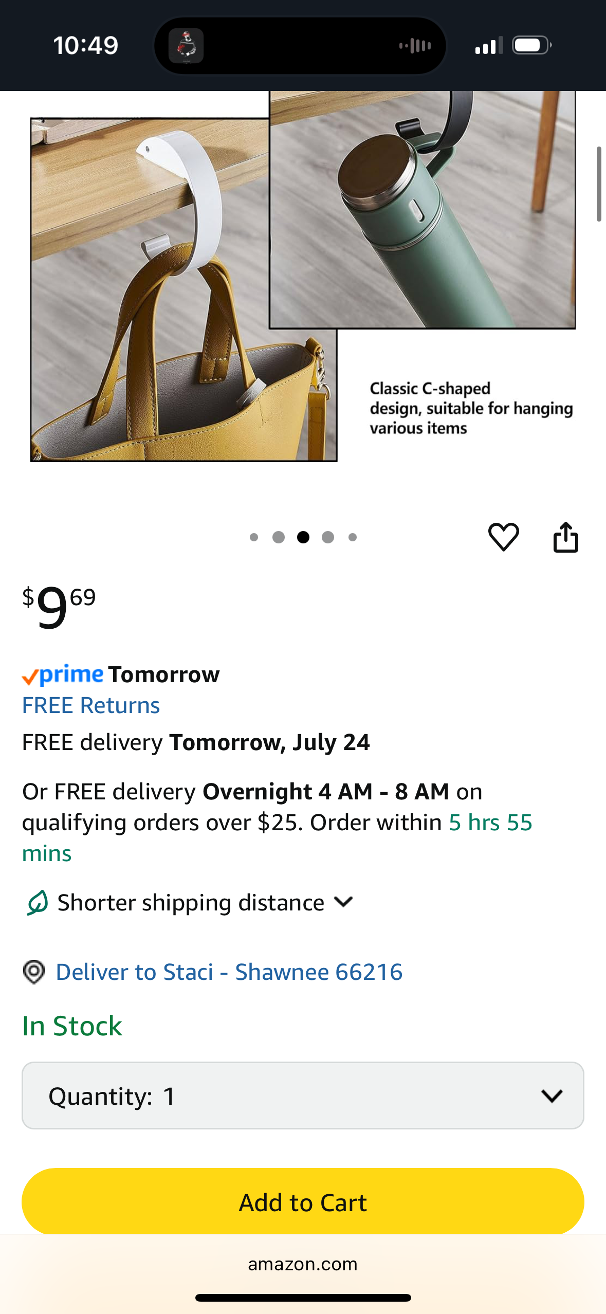 KISOY Purse Hooks for Tables Purse Hook Bag Hanger Purse Hooks for Tables Heavy Duty Handbag Hanger, Includes PomPom Keychain