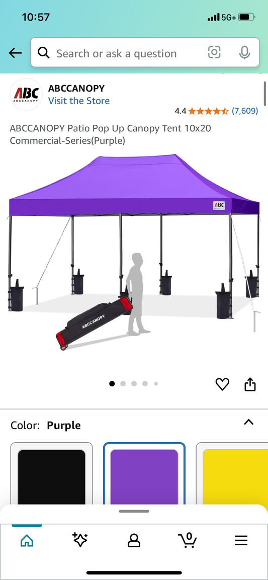 New - 10' x 20' Pop Up Canopy Tent (G694)