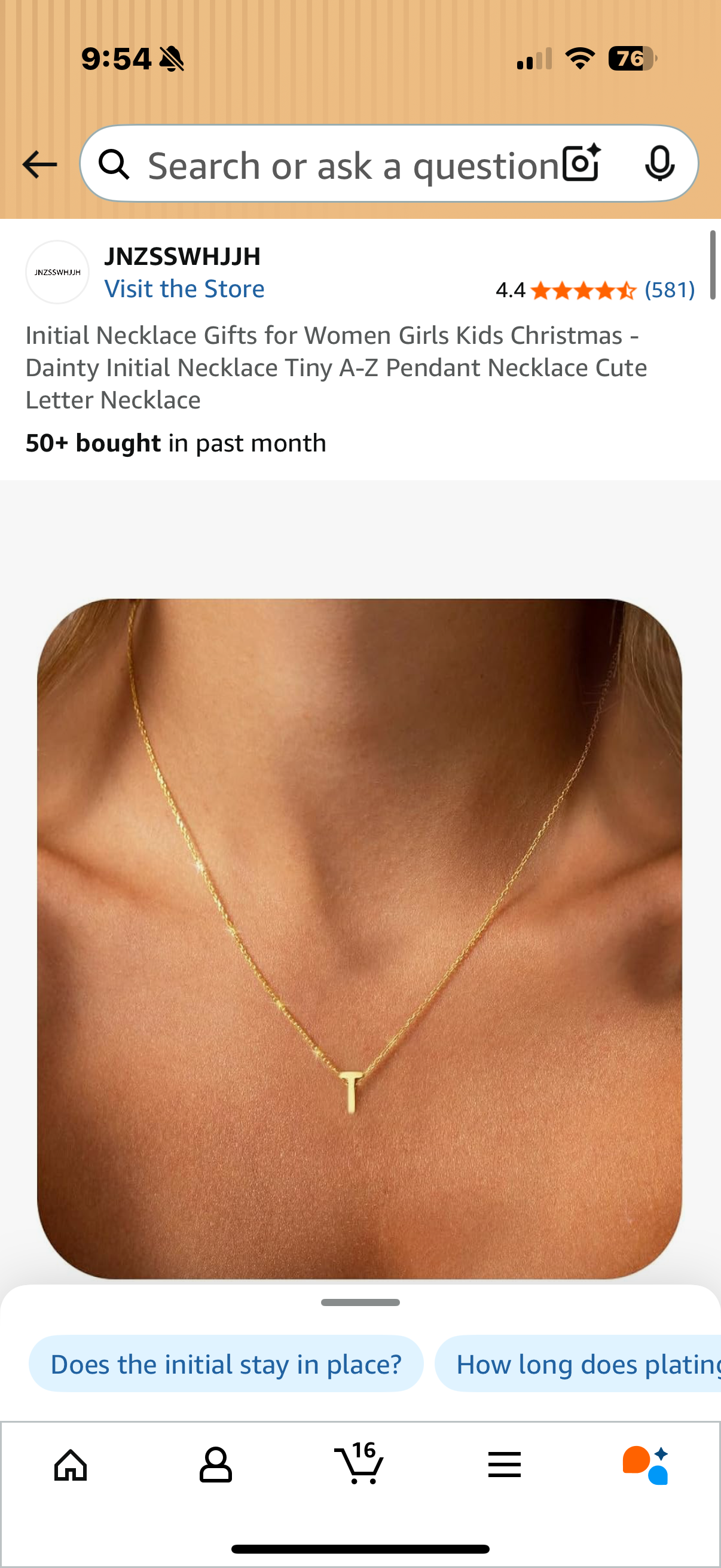 Initial Necklace Gifts for Women Girls Kids Christmas - Dainty Initial Necklace Tiny A-Z Pendant Necklace Cute Letter Necklace