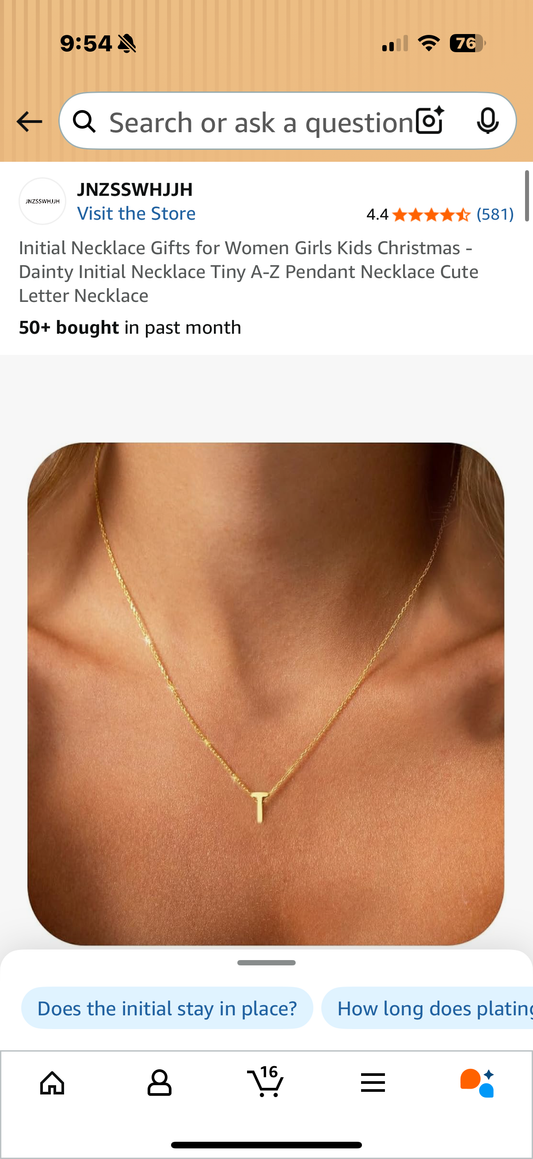 Initial Necklace Gifts for Women Girls Kids Christmas - Dainty Initial Necklace Tiny A-Z Pendant Necklace Cute Letter Necklace