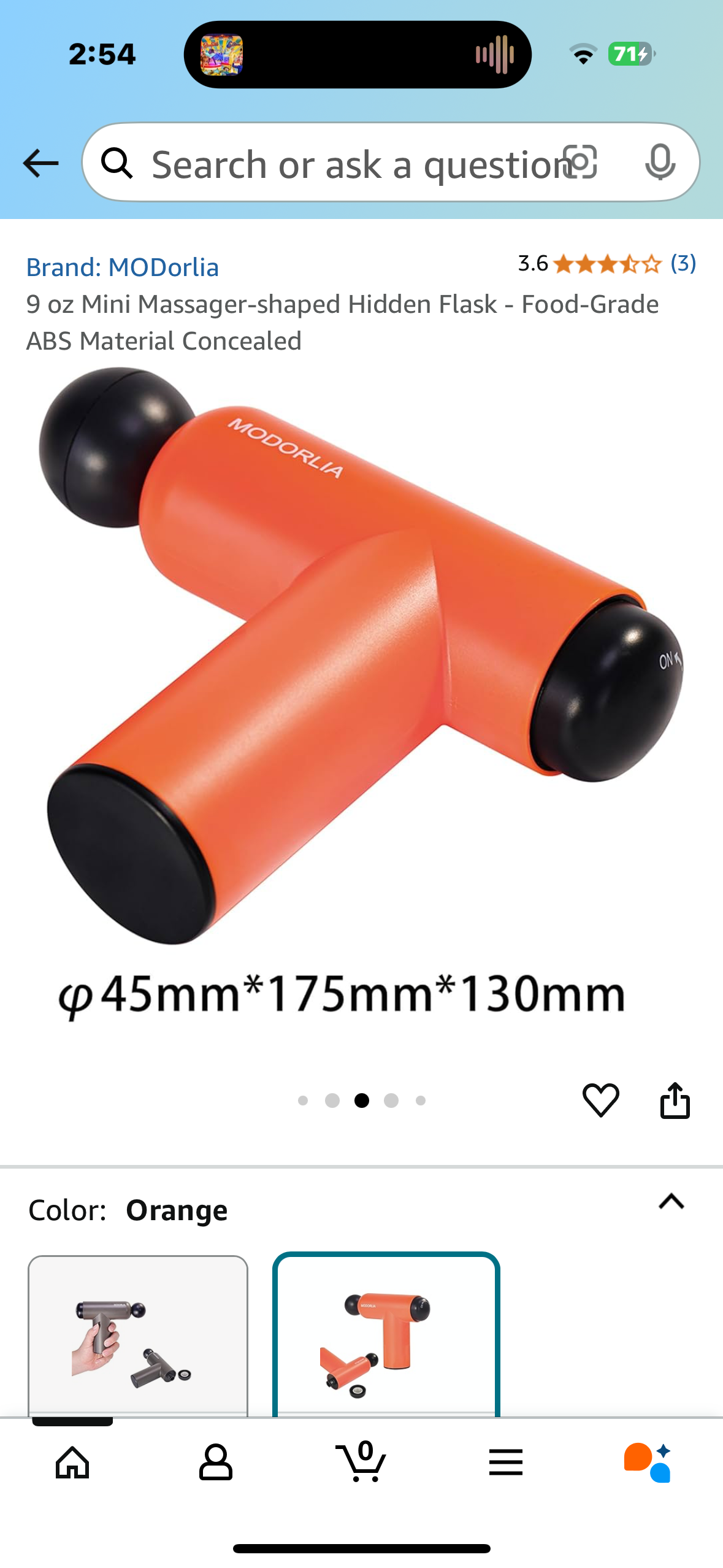 9 oz Mini Massager-shaped Hidden Flask - Food-Grade ABS Material Concealed