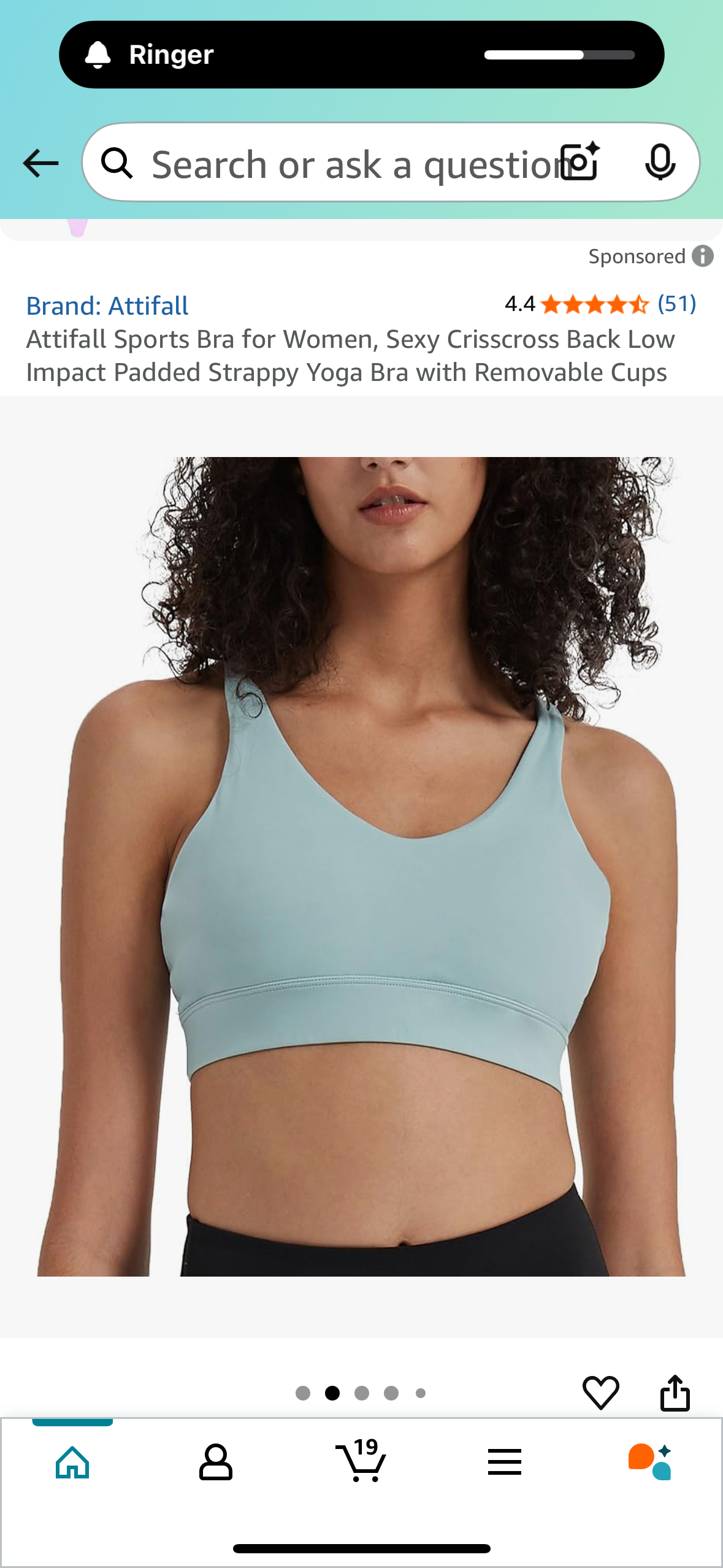 Attifall Sports Bra for Women, Sexy Crisscross Back, Low Impact Padded Strappy Yoga Bra  (Size 8)