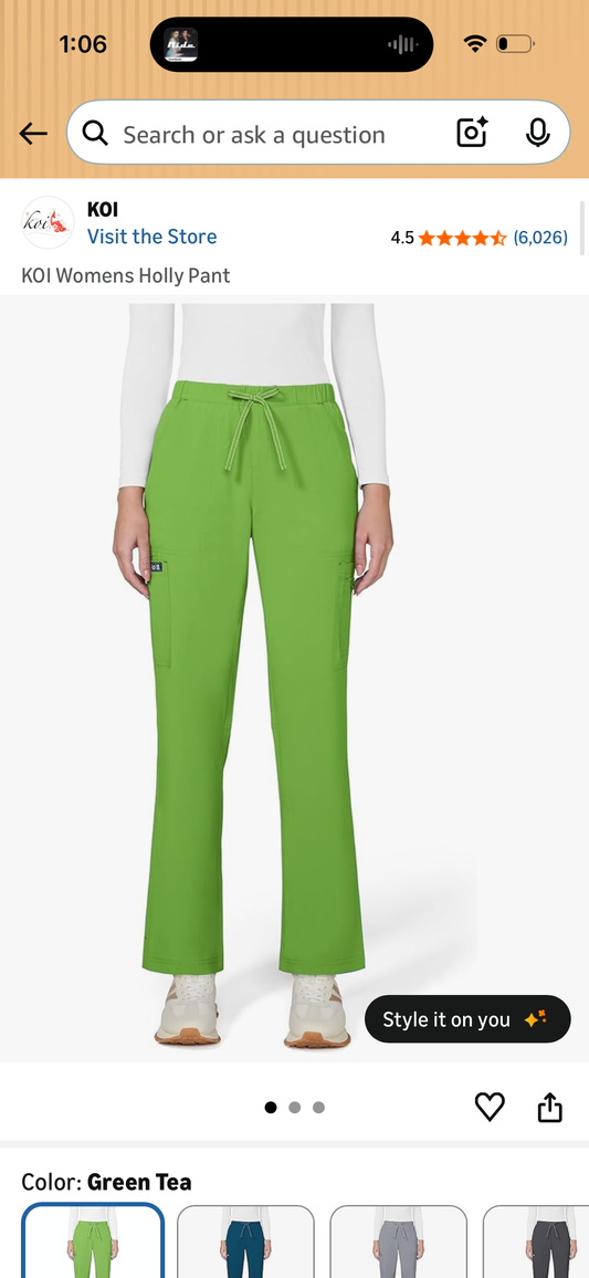 KOI Womens Holly Pant (Size Large Petite)