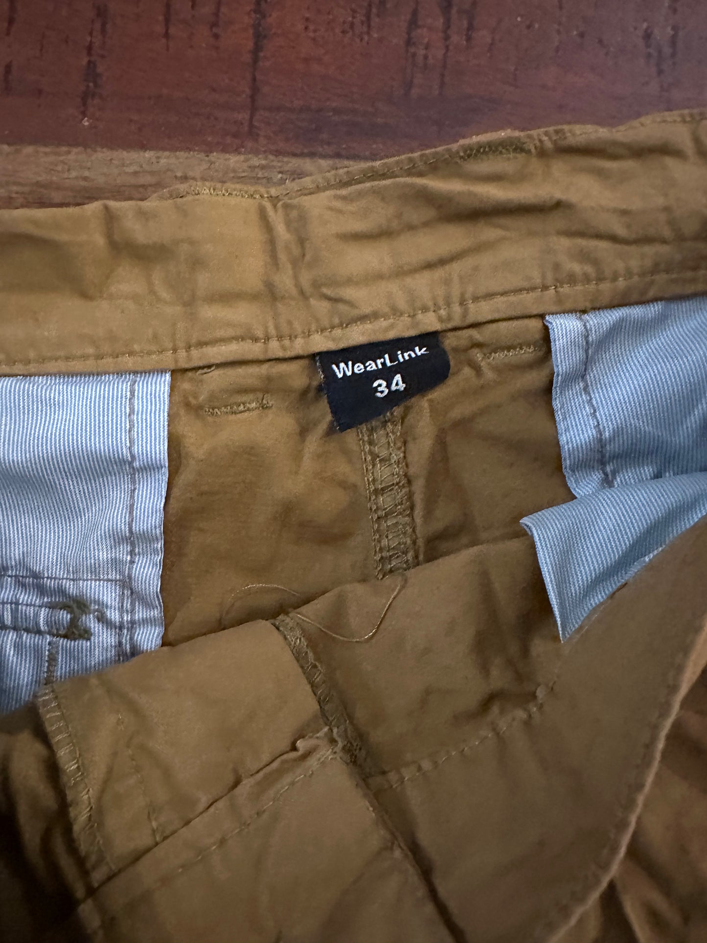 Men's Cargo Shorts 6 Pockets Cotton Shorts Work Casual Hiking Shorts (Size 34)