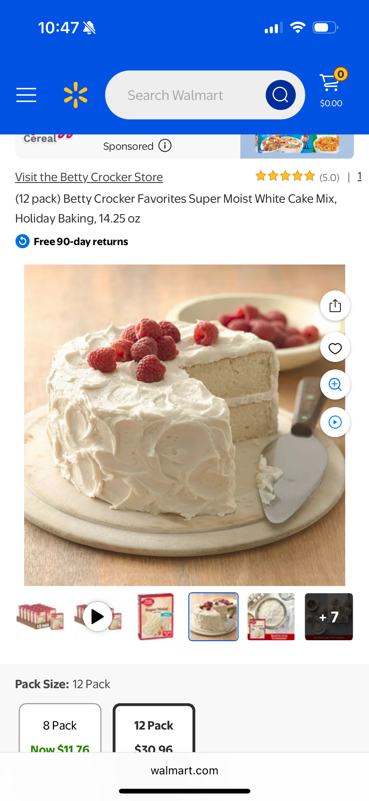 (12 pack) Betty Crocker Favorites Super Moist White Cake Mix, Holiday Baking, 14.25 oz