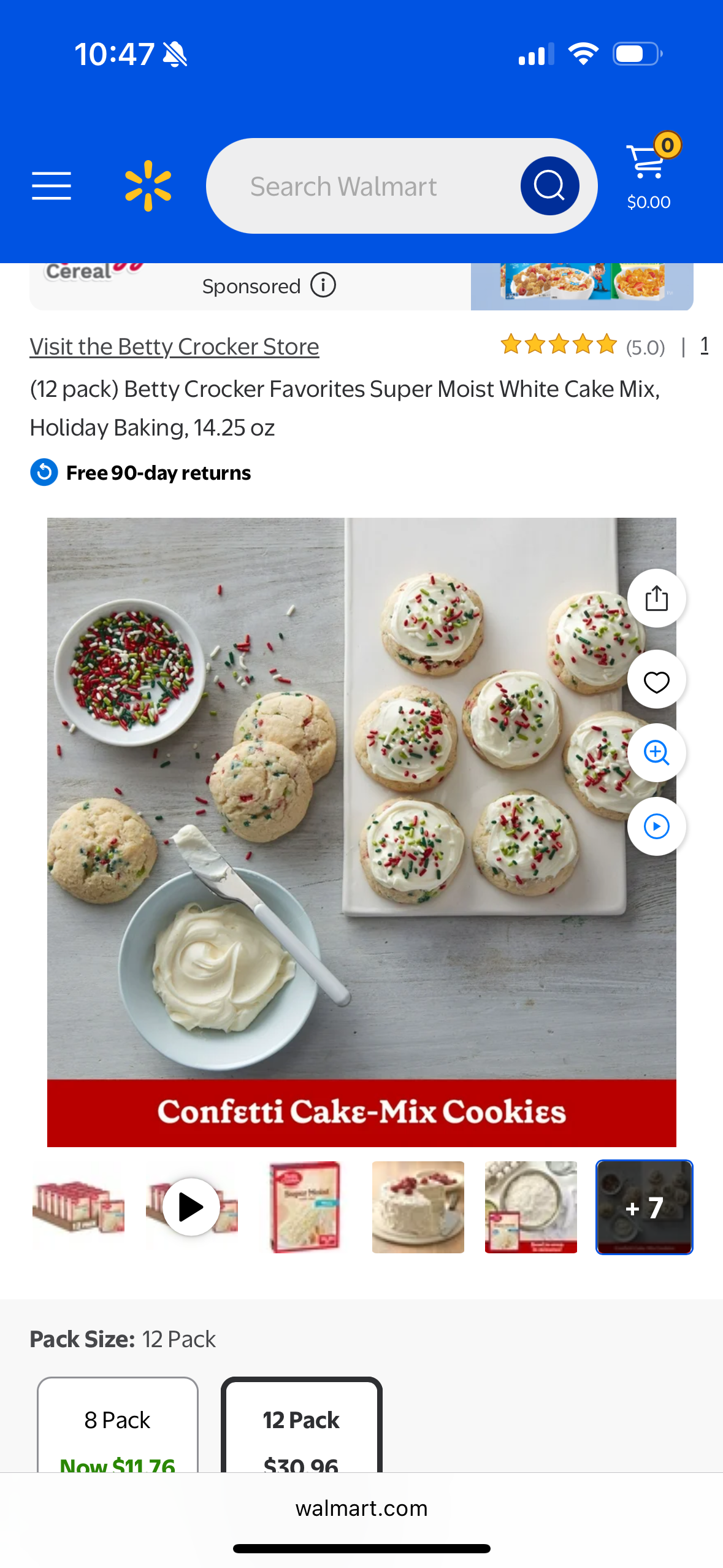 (12 pack) Betty Crocker Favorites Super Moist White Cake Mix, Holiday Baking, 14.25 oz