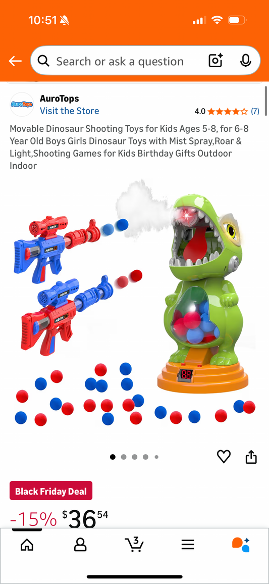 Movable Dinosaur Shooting Toys for Kids Ages 5-8, for 6-8 Year Old Boys Girls Dinosaur Toys with Mist Spray,Roar & Light,Shooting Games for Kids Birthday Gifts Outdoor Indoor