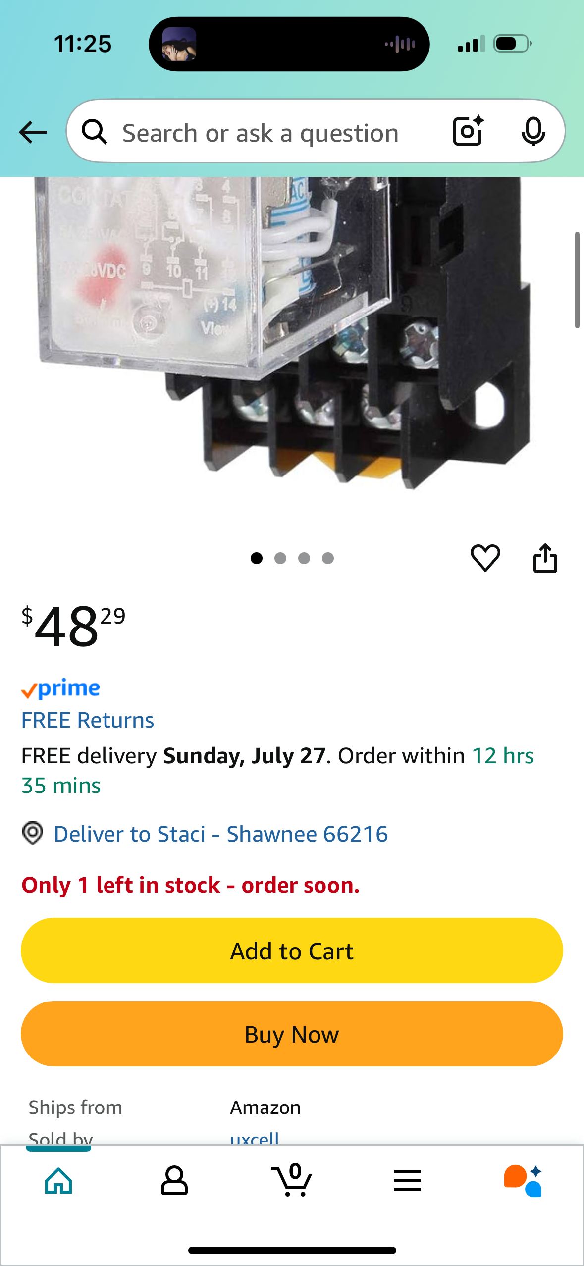 uxcell 10 Pcs AC 24V Coil 4PDT 35mm DIN Rail Mounting Power Relay HH54PL