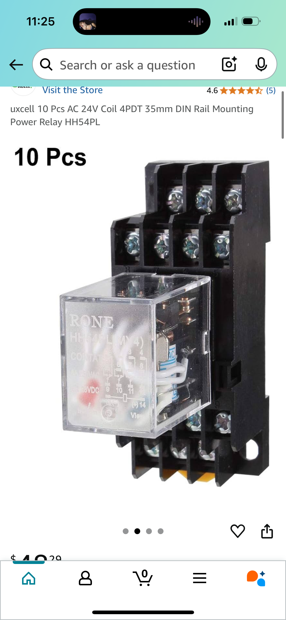 uxcell 10 Pcs AC 24V Coil 4PDT 35mm DIN Rail Mounting Power Relay HH54PL
