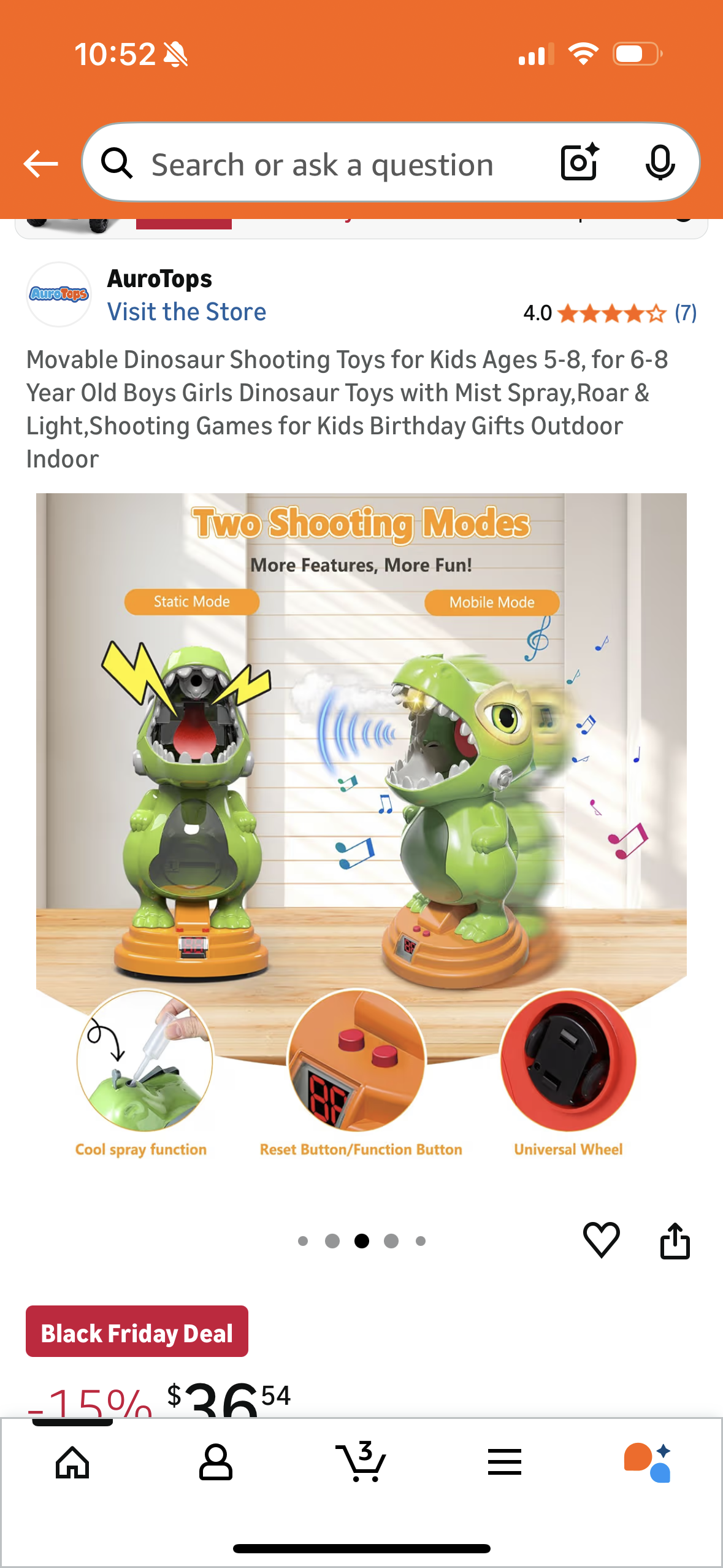 Movable Dinosaur Shooting Toys for Kids Ages 5-8, for 6-8 Year Old Boys Girls Dinosaur Toys with Mist Spray,Roar & Light,Shooting Games for Kids Birthday Gifts Outdoor Indoor