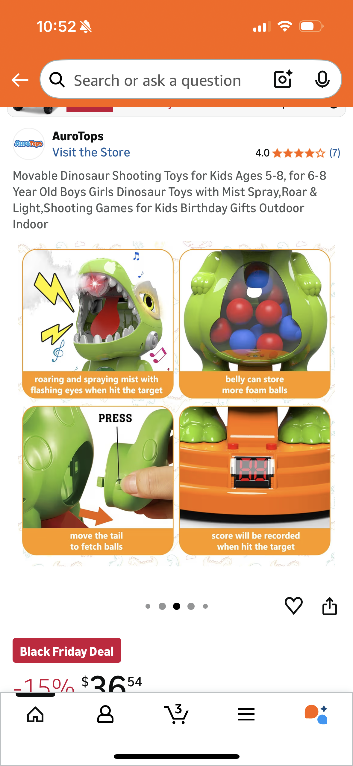 Movable Dinosaur Shooting Toys for Kids Ages 5-8, for 6-8 Year Old Boys Girls Dinosaur Toys with Mist Spray,Roar & Light,Shooting Games for Kids Birthday Gifts Outdoor Indoor