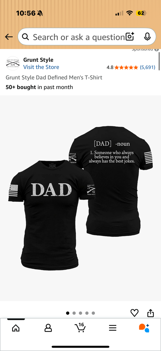 Grunt Style Dad Defined Men's T-Shirt (Size XL)