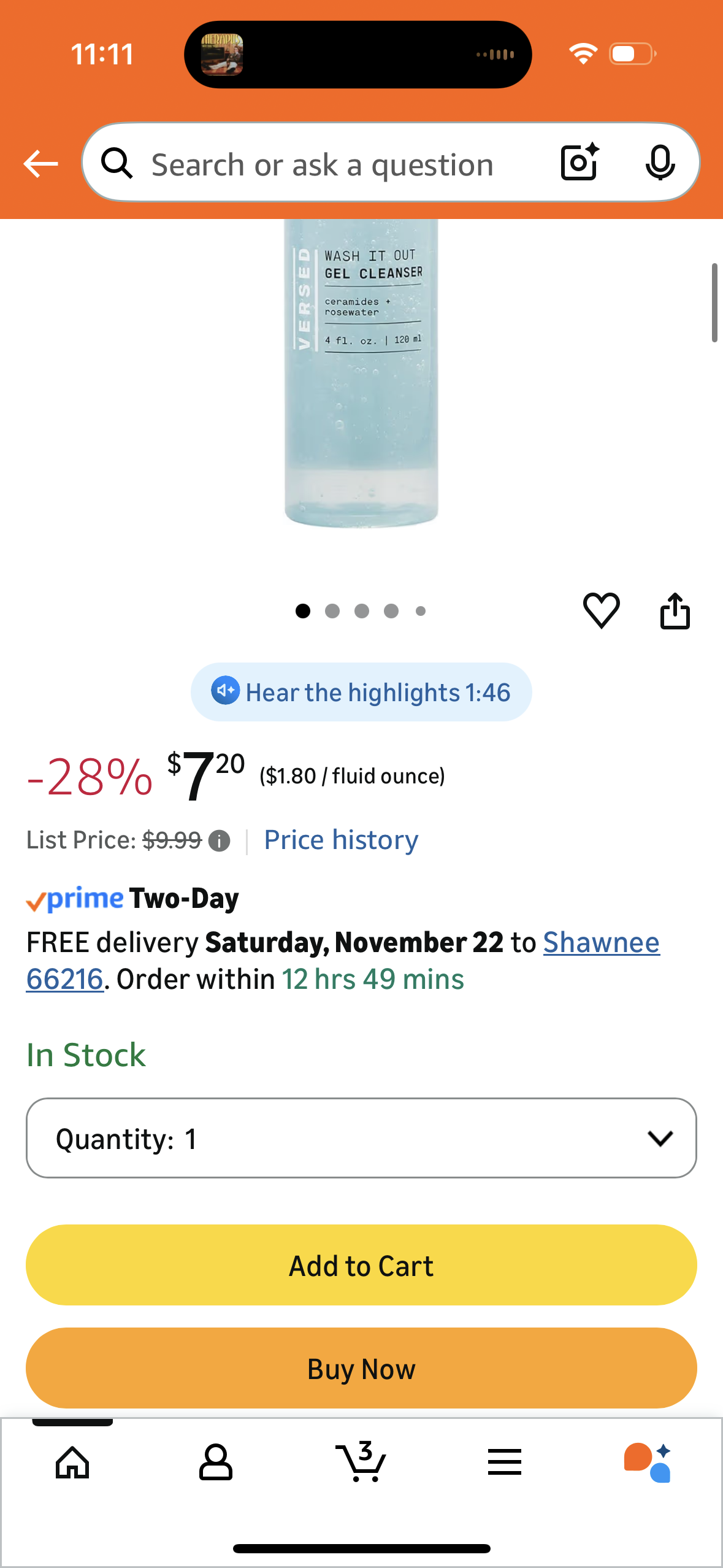 Versed Wash It Out Gel Face Cleanser - Mild, Non-Stripping Gentle Gel Facial Wash with Nourishing Rosewater and Moisturizing Ceramides - Vegan (4 fl oz)