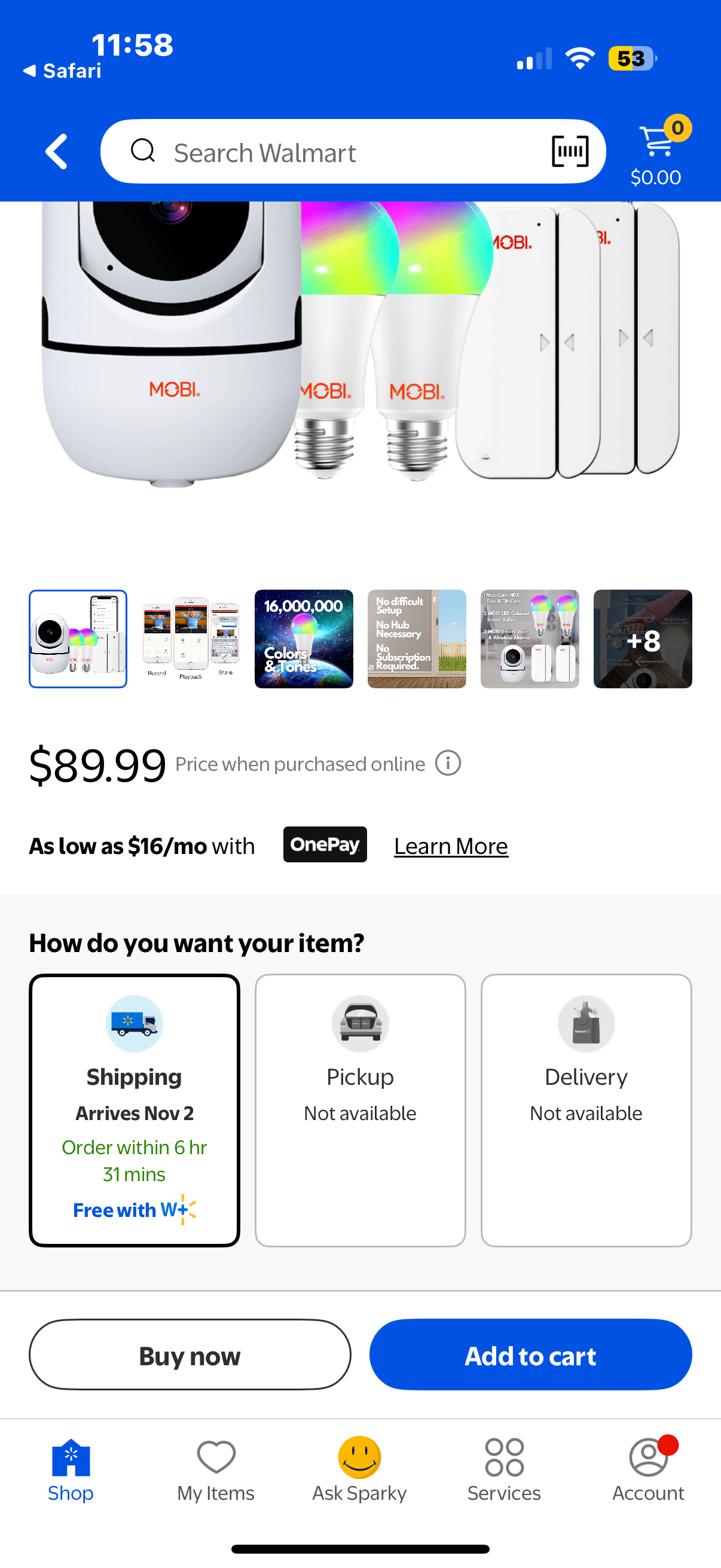 MOBI Smart Nursery Kit Baby Video Monitor Camera, Wi-fi Accessories Smart Nursery Kit Baby Video Monitor Camera, Wi-fi Accessories Powerful HD Night Vision Including Sensors & Led Light Bulbs Kit