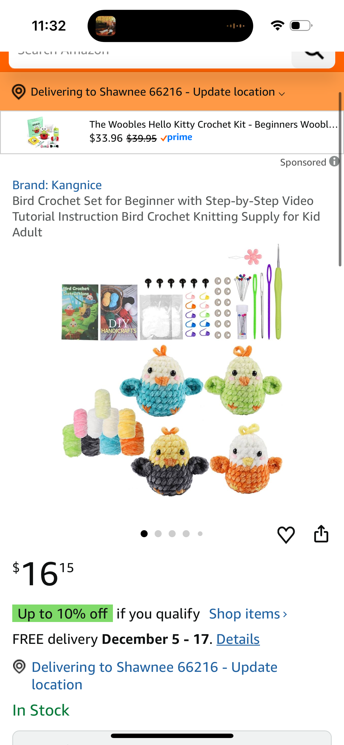 Bird Crochet Set for Beginner with Step-by-Step Video Tutorial Instruction Bird Crochet Knitting Supply for Kid Adult
