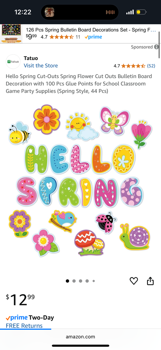 Hello Spring Decorations Bulletin Board Flower Cutouts Classroom